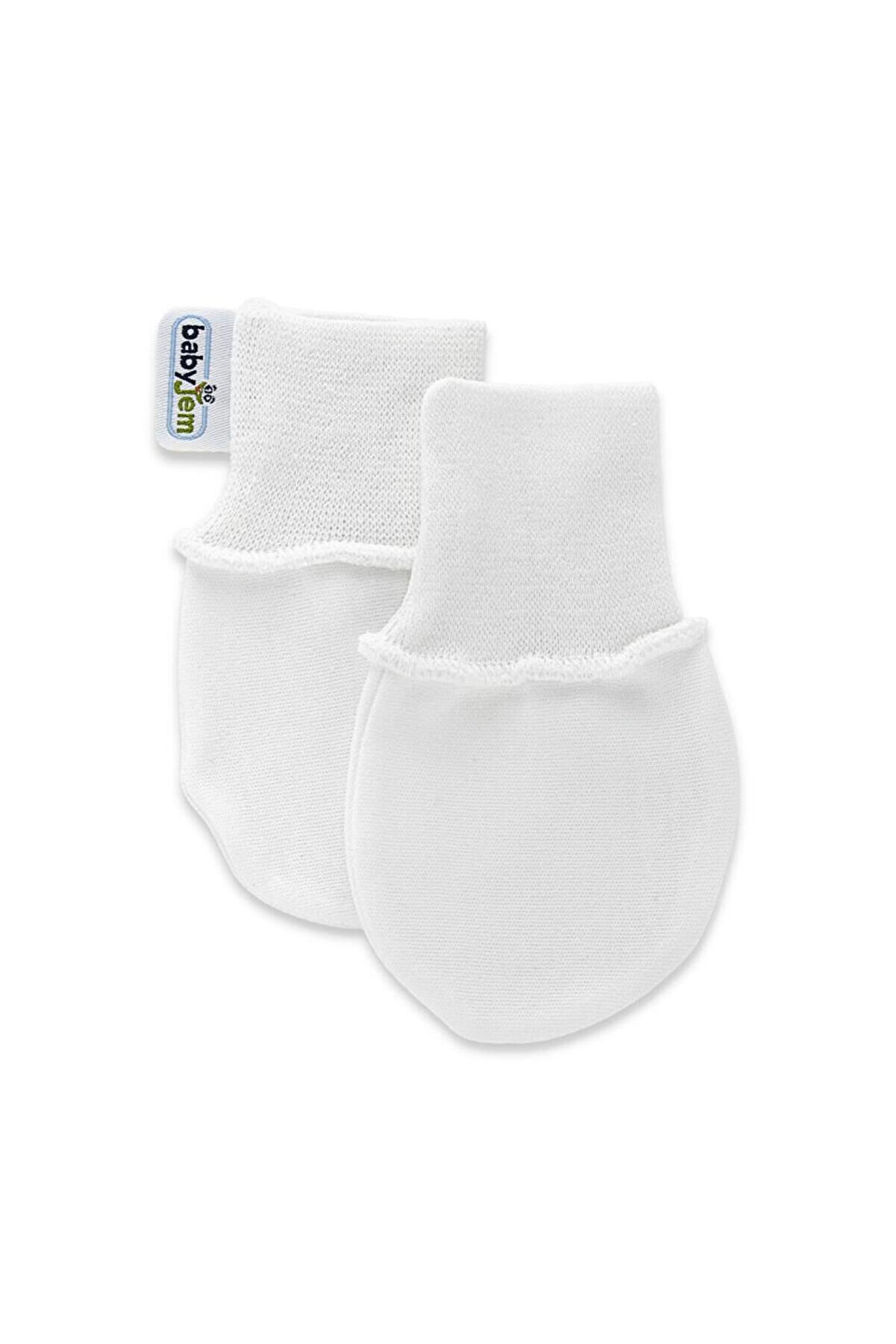 Toptan Bulurum Yenidoğan Bebek Eldiveni 398 Beyaz