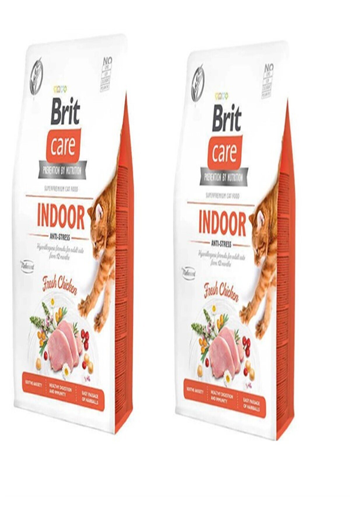 Bri̇t Care Indoor Stres Azaltıcı Ev Kedi̇leri̇ İ&ccedil;i̇n Tahılsız Yeti̇şki̇n Kedi̇ Maması 2Kg X 2 Adet