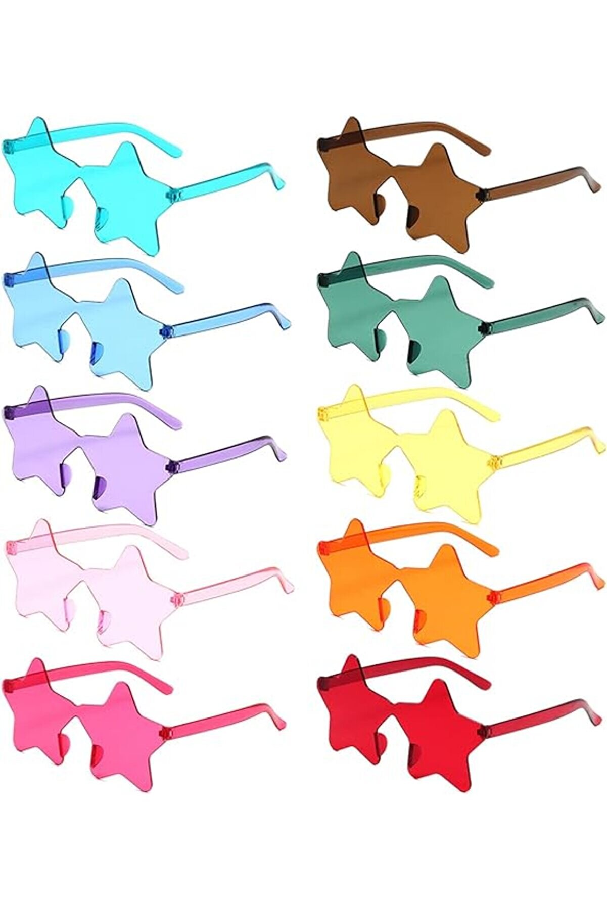 Ethab Ti̇caret Yıldız Şeki̇lli̇ &Ccedil;er&ccedil;evesi̇z Parti̇ G&ouml;zl&uuml;ğ&uuml; 6 Renk 6 Adet