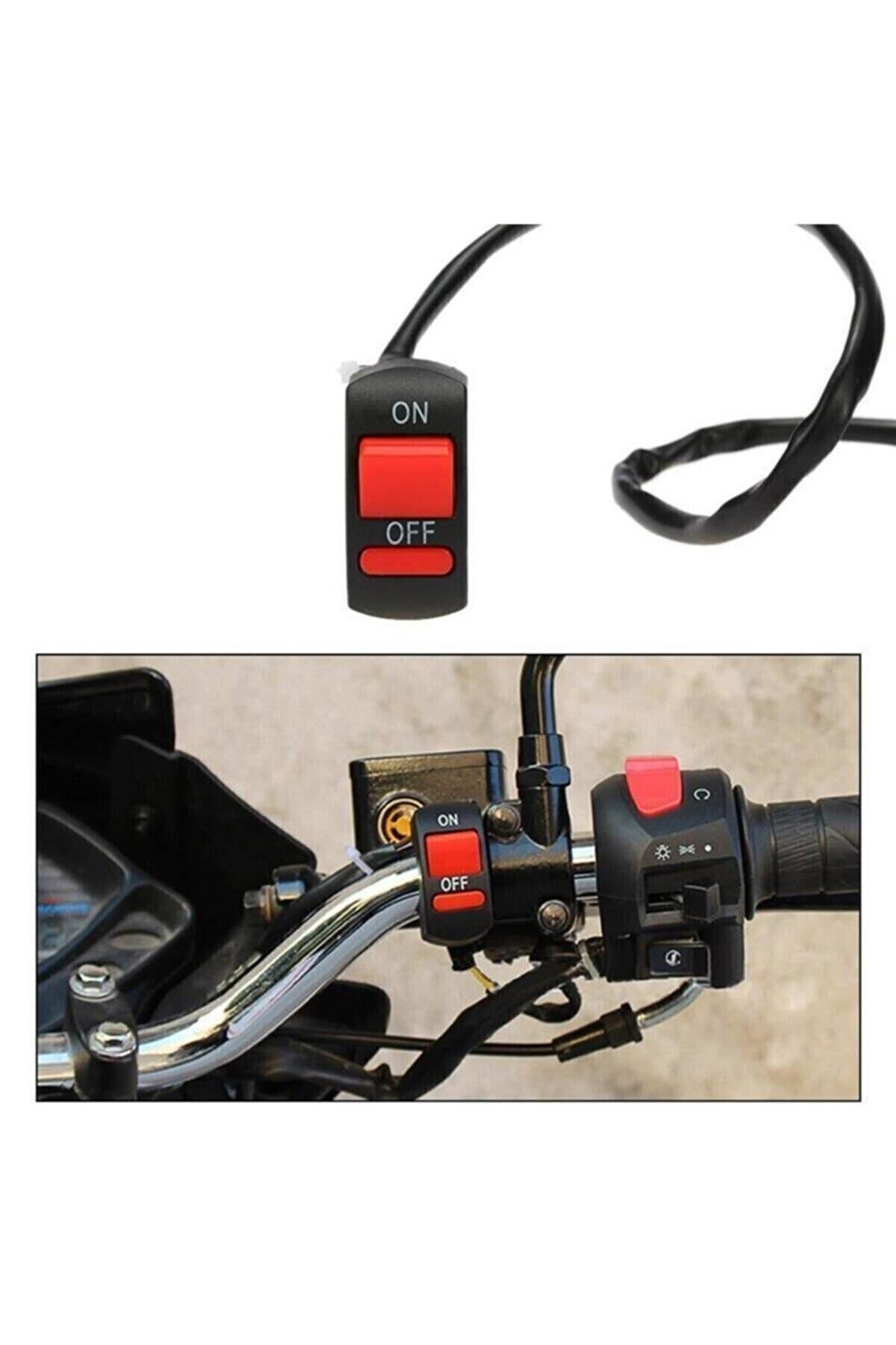 Alkan Mb Motosi̇klet Si̇s Farı A&ccedil; Kapa D&uuml;ğmesi̇ / Butonu / Kırmızı