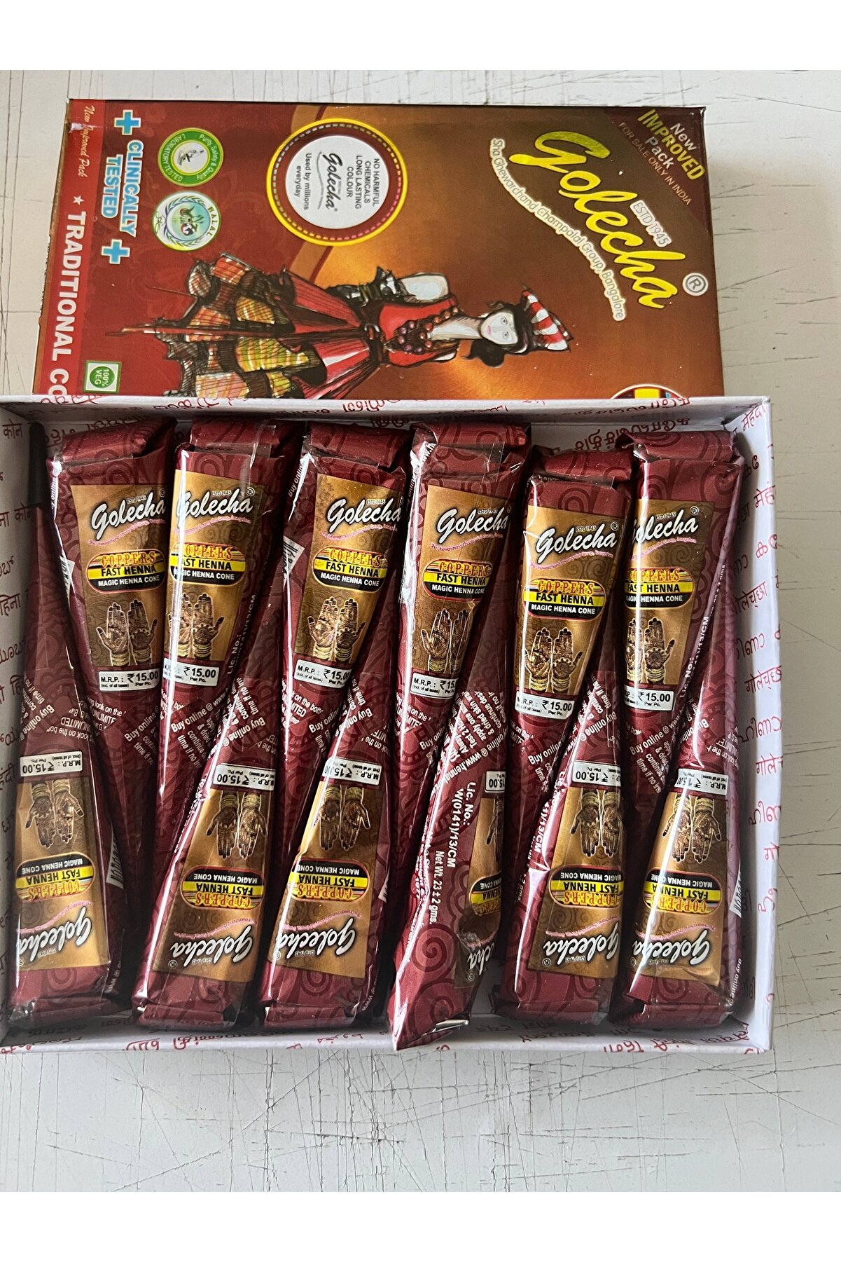 Ai̇rbrush Tattoo 12 Adet Golecha Hi̇nt Kınası Doğal Kına Rengi̇