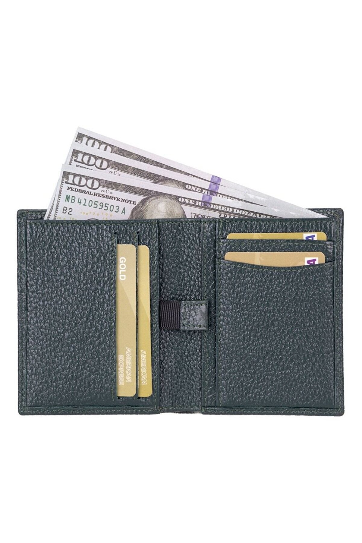 Purahi̇de Deri̇ Cüzdan, 7 Adet Kart Bölmesi̇, Dokulu Si̇yah