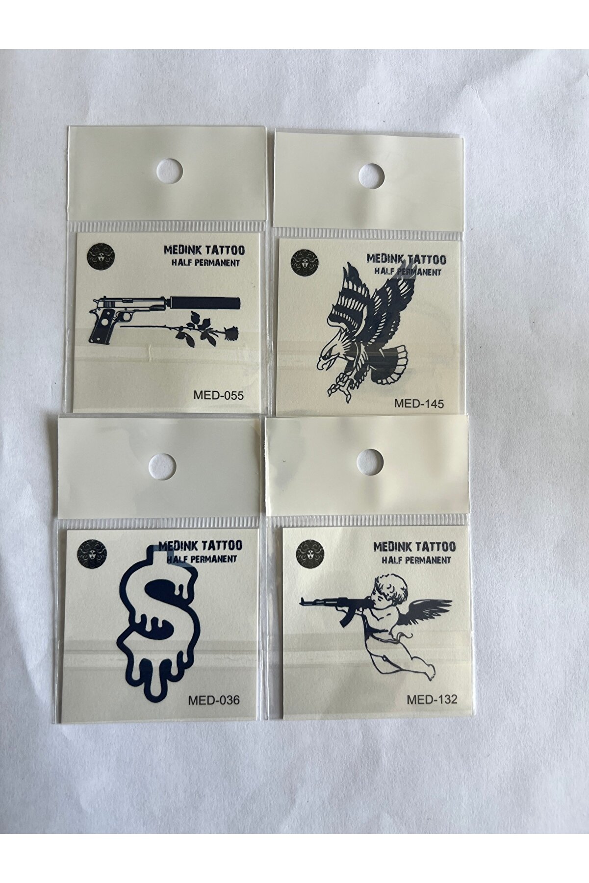 Ai̇rbrush Tattoo Kartal 4 Adet Bi̇rden Mi̇ni̇mal 3 Hafta Kalıcı Ge&ccedil;i̇ci̇ D&ouml;vme Seti̇