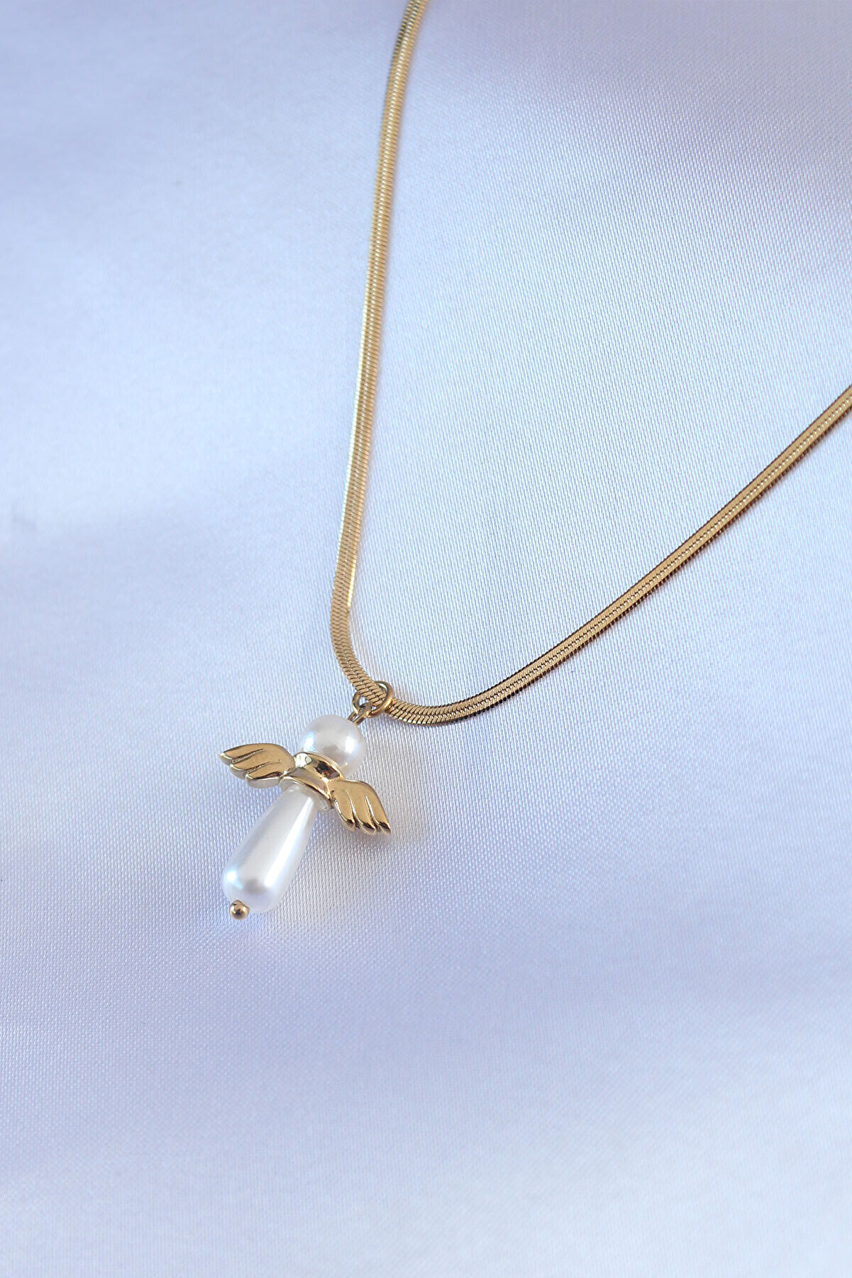 pnr shop 316L Çelik Gold Renk İtalyan Zincir Model Piyon Figür Kadın Ke