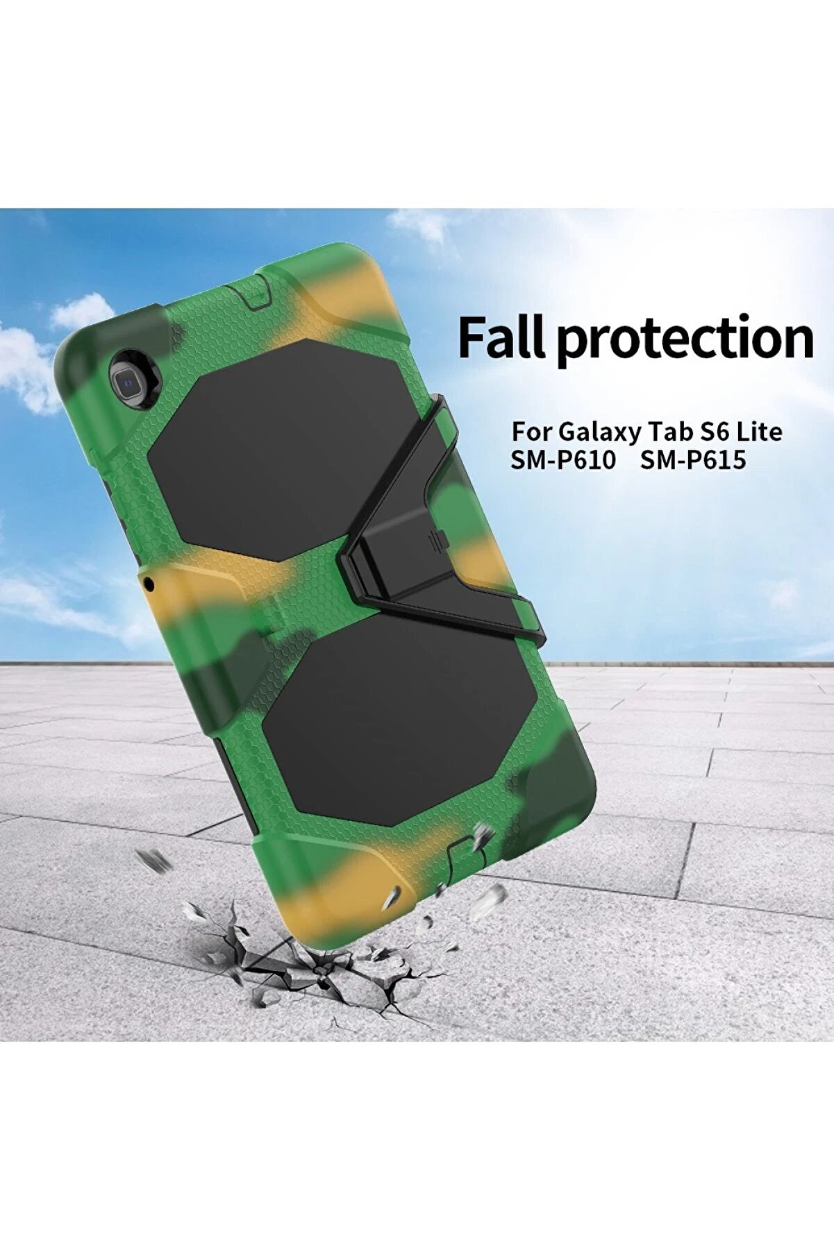 Samsung Galaxy Tab A7 10.4 Kılıf Gri̇ffi̇n Tablet Kapak - Kamuflaj - Dropx3672-3626