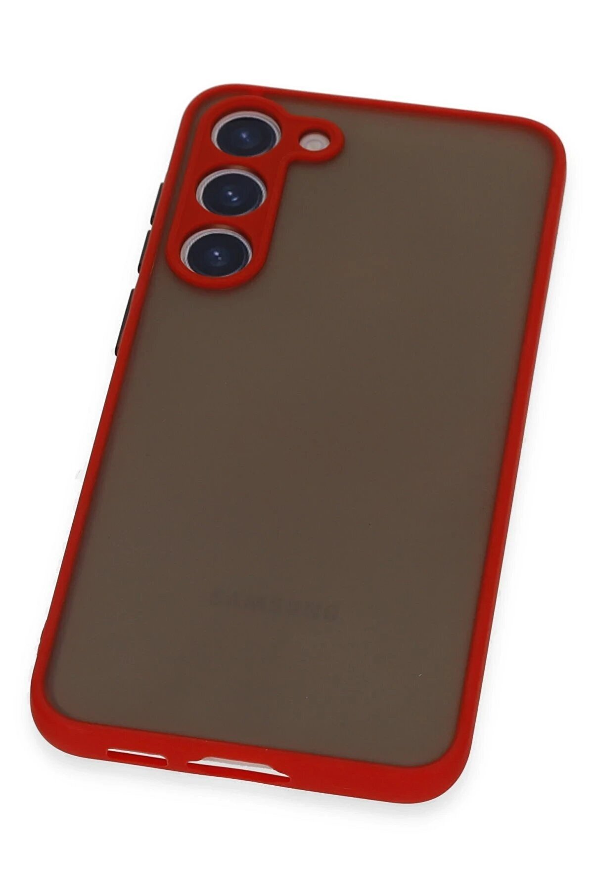 Samsung Galaxy S23 Plus Kılıf Montreal Si̇li̇kon Kapak - Kırmızı - Dropx3223-3676