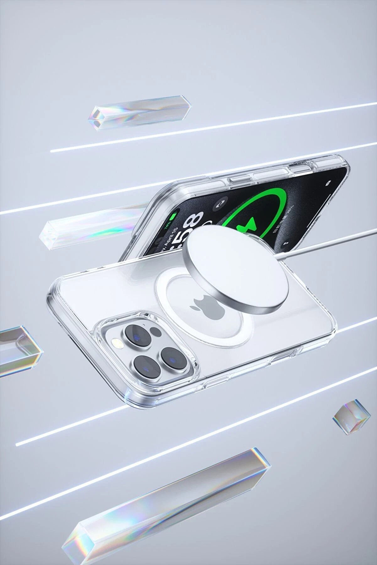 İphone 16 Pro Gleam Pc Sert Magsafe Kılıf - Şeffaf - Dropx6919-5144