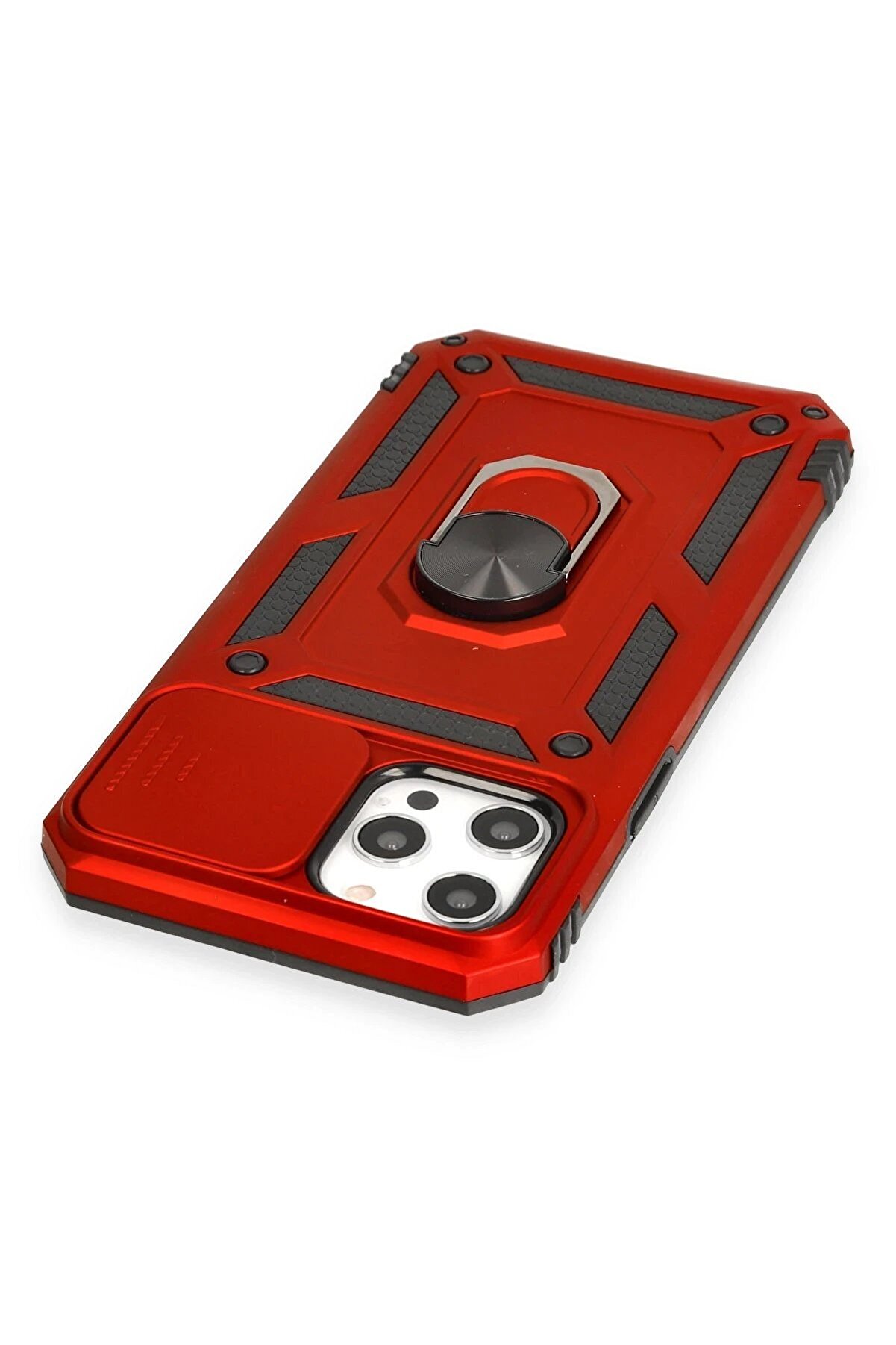 İphone 12 Pro Max Kılıf Pars Lens Y&uuml;z&uuml;kl&uuml; Si̇li̇kon - Kırmızı - Dropx5929-6351