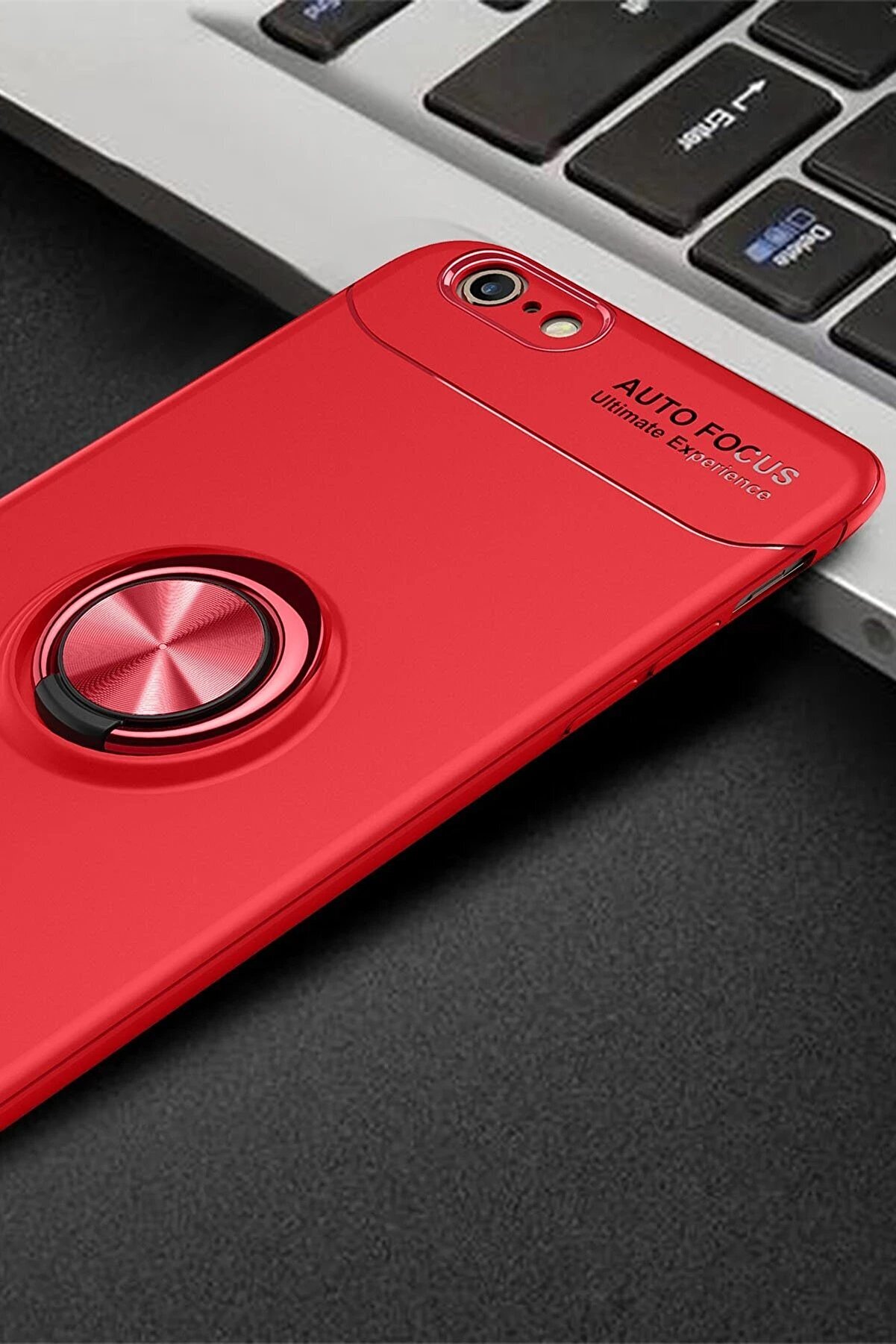 İphone 6 Kılıf Range Yüzüklü Si̇li̇kon - Kırmızı - Dropx3281-2277