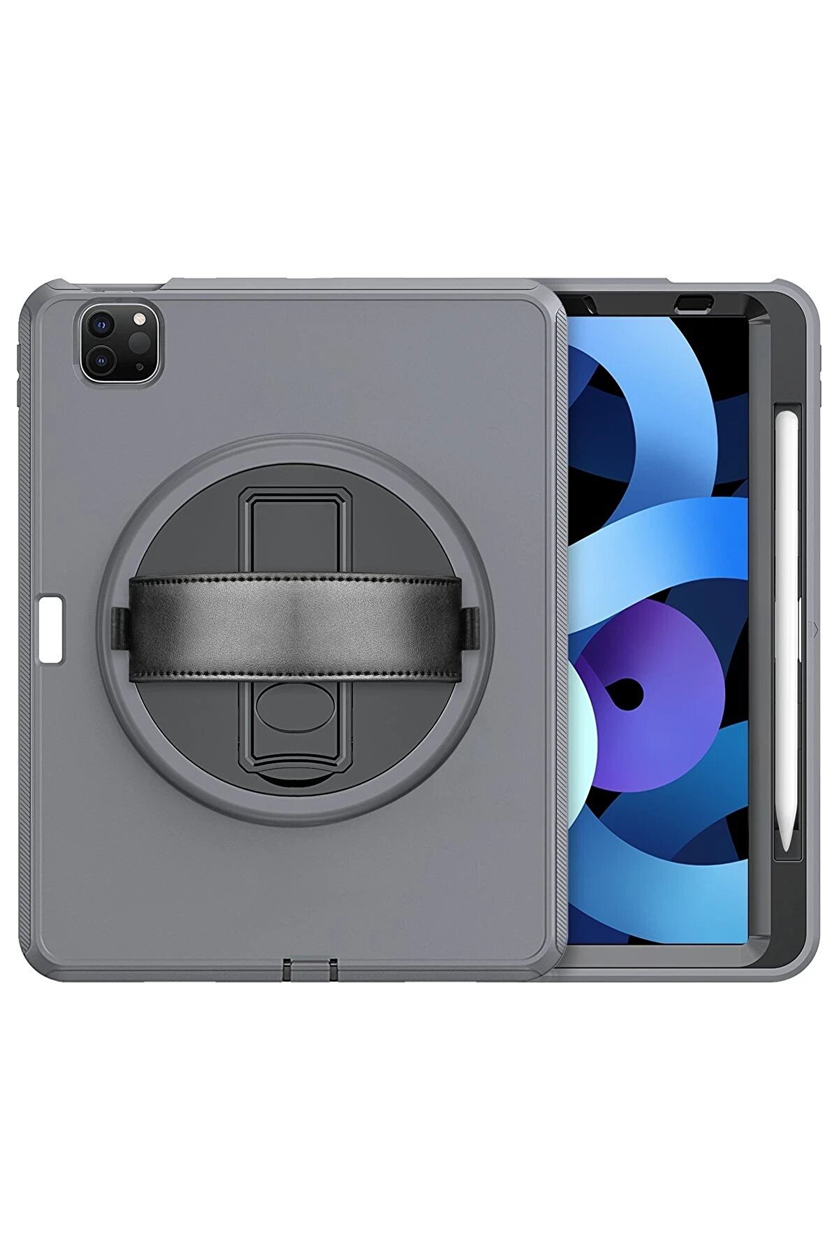 İpad Pro 11 (2018) Kılıf Hand Strap Tablet Kılıfı - Gri̇ - Dropx7563-2400
