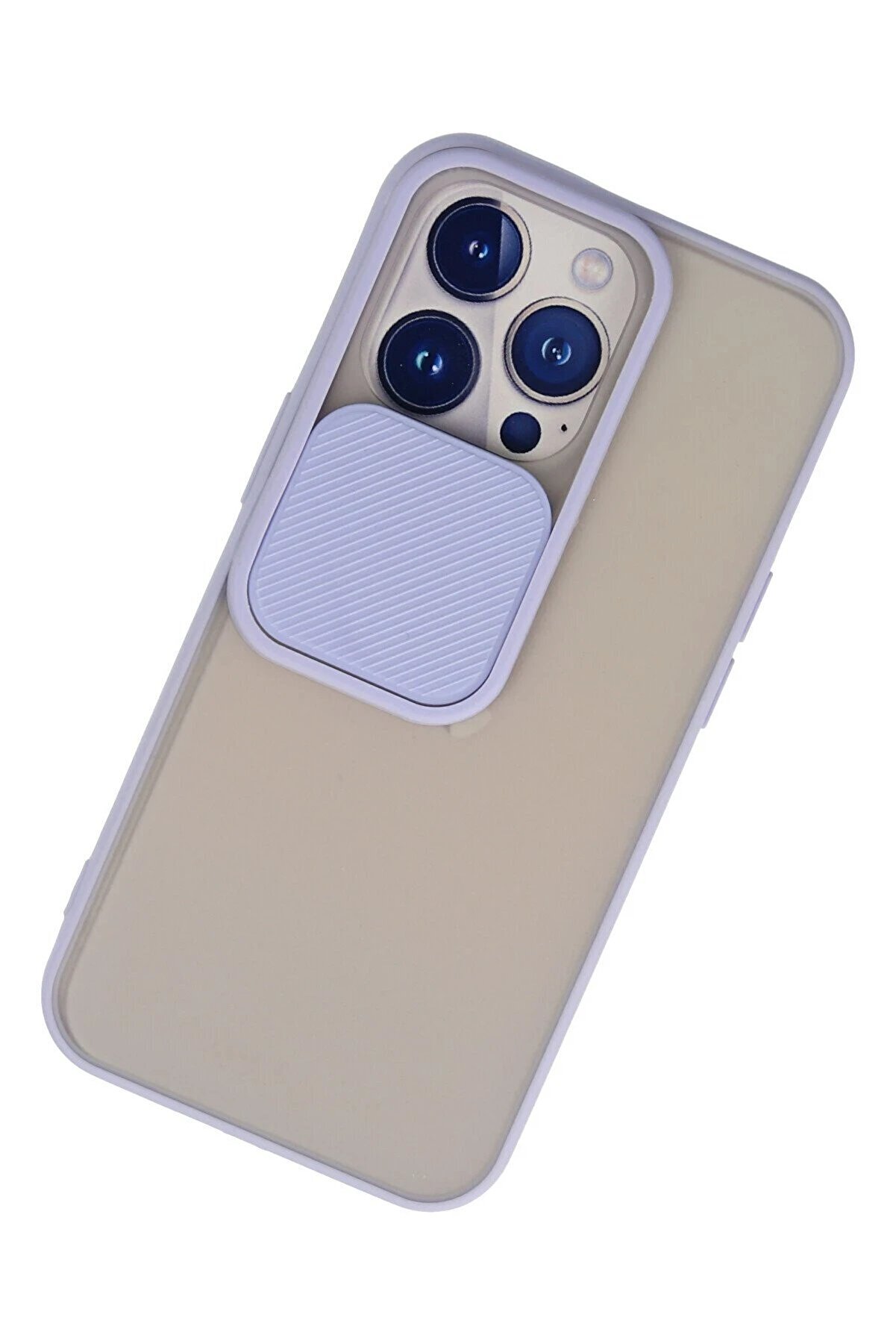 İphone 13 Pro Kılıf Palm Buzlu Kamera Sürgülü Si̇li̇kon - Li̇la - Dropx5199-2270