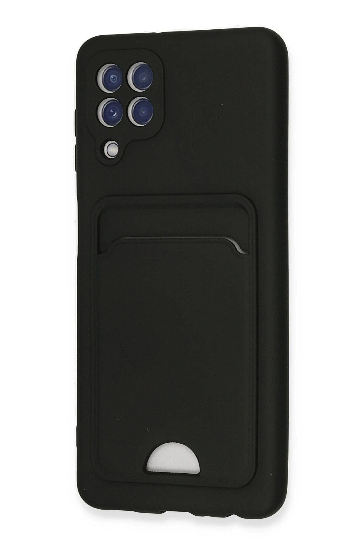 Samsung Galaxy A22 Kılıf Kelvi̇n Kartvi̇zi̇tli̇ Si̇li̇kon - Si̇yah - Dropx3006-6484