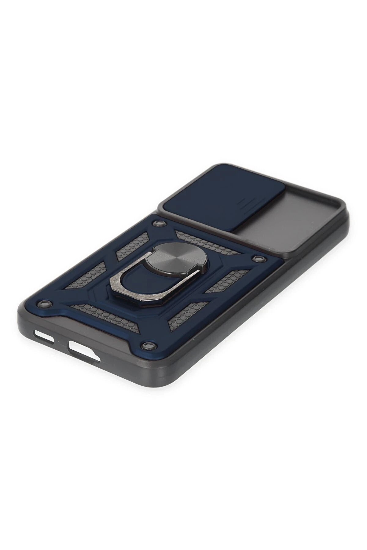 Samsung Galaxy S22 Kılıf Pars Lens Yüzüklü Si̇li̇kon - Laci̇vert - Dropx9376-4454