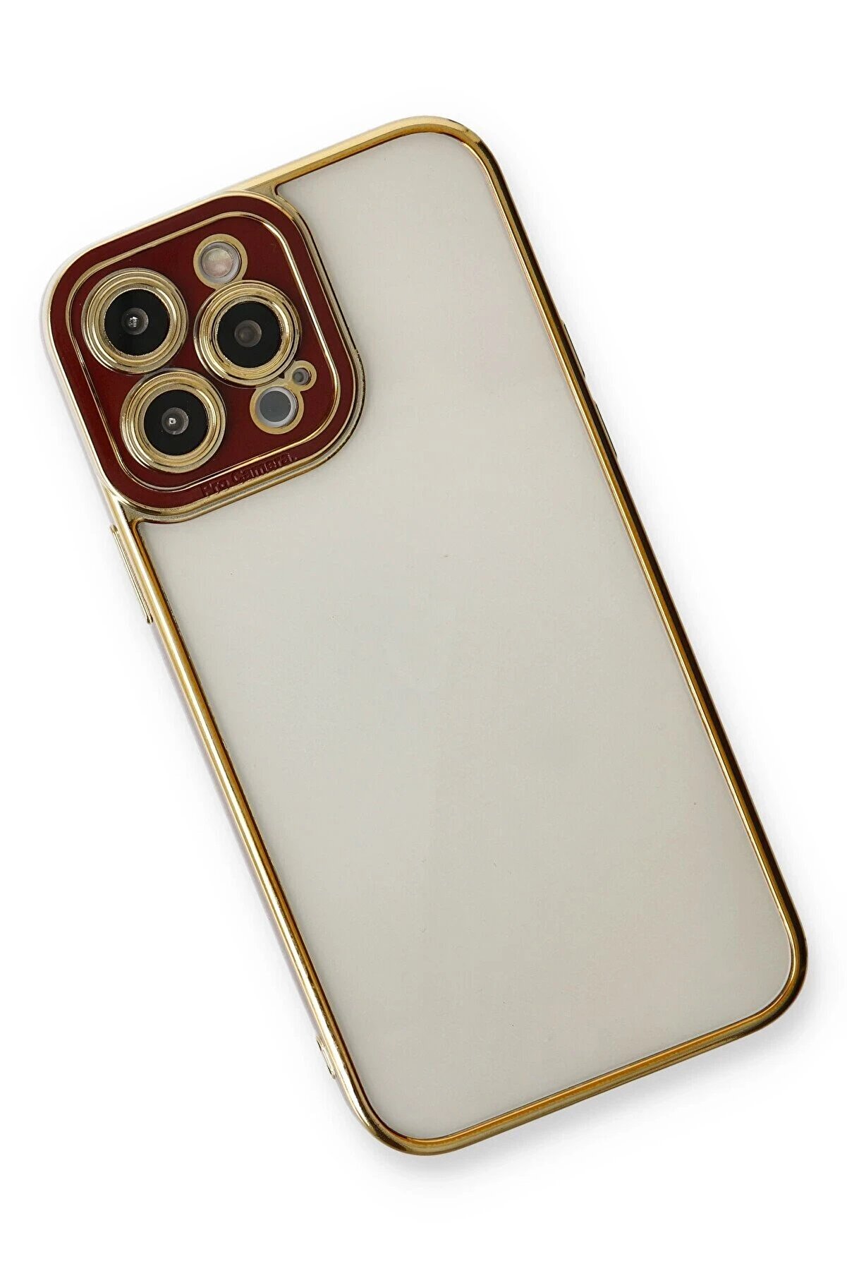 İphone 13 Pro Kılıf Li̇va Lens Si̇li̇kon - Bordo - Dropx3492-1154