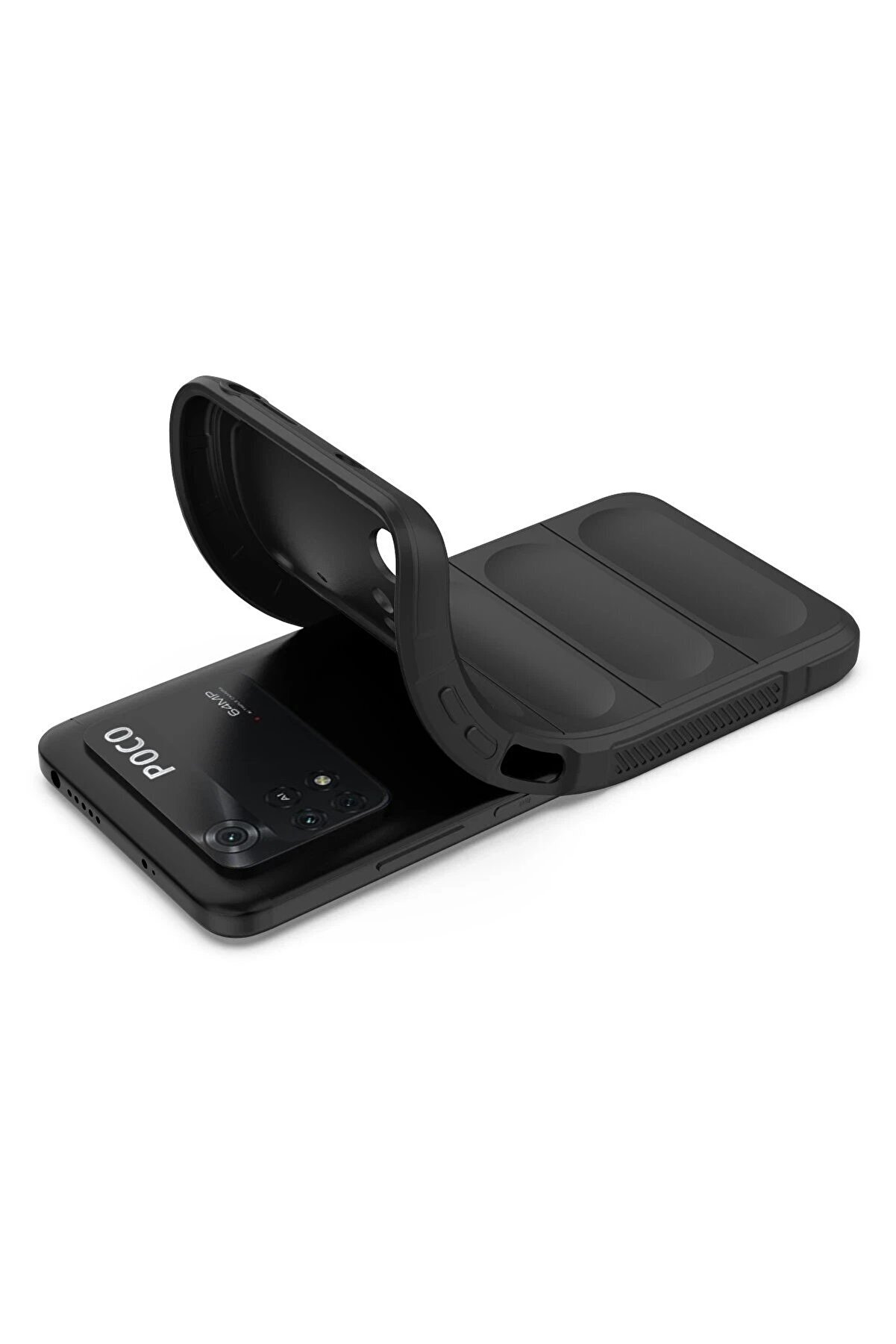 Xi̇aomi̇ Poco M4 Pro 4G Kılıf Opti̇mum Si̇li̇kon - Si̇yah - Dropx4414-2048