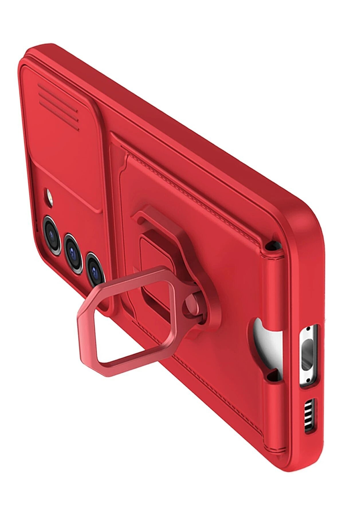 Samsung Galaxy S24 Plus Kılıf Zuma Kartvi̇zi̇tli̇ Y&uuml;z&uuml;kl&uuml; Si̇li̇kon - Kırmızı - Dropx6941-9990