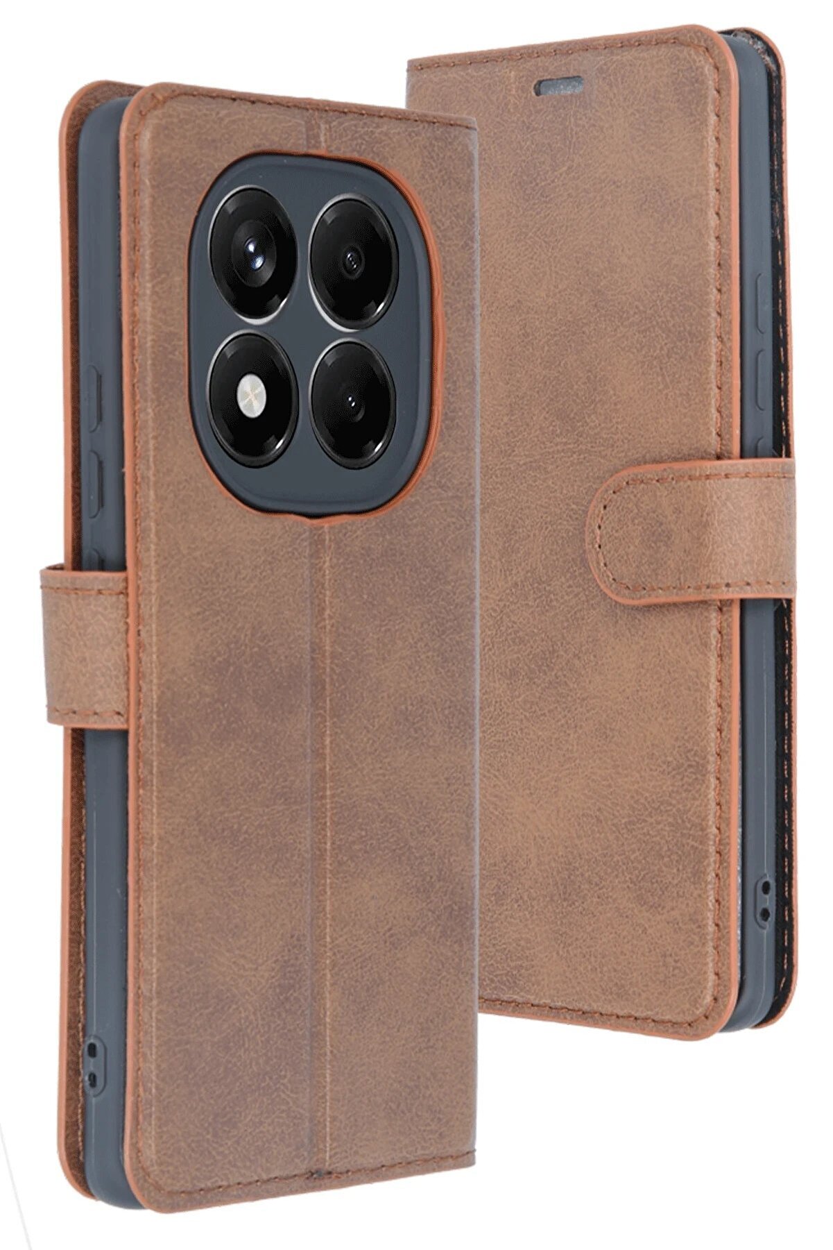 Xi̇aomi̇ Redmi̇ Note 14 4G Kılıf Trend S Plus Kapaklı Kılıf - Taba - Dropx3698-4836