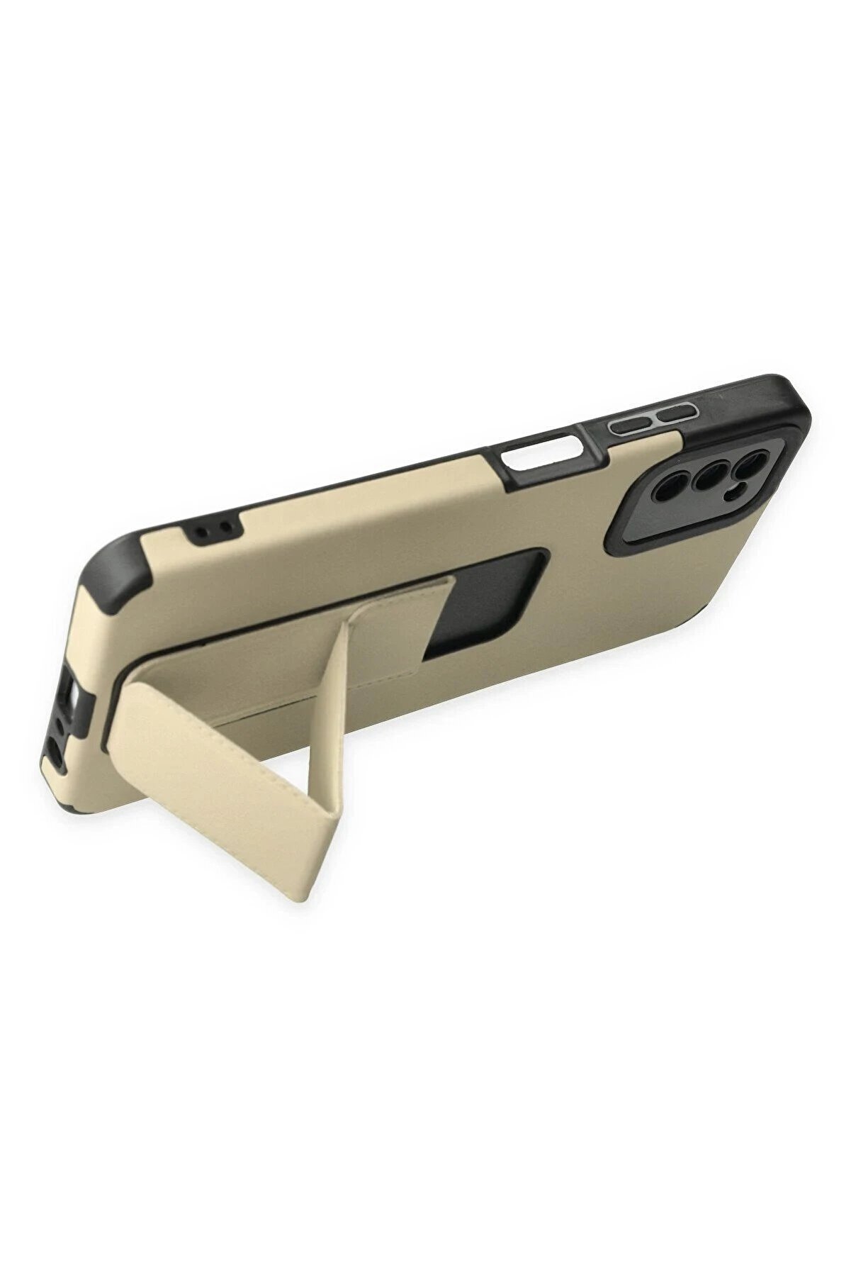 Samsung Galaxy A03S Kılıf Mega Standlı Si̇li̇kon - Gold - Dropx7130-4806