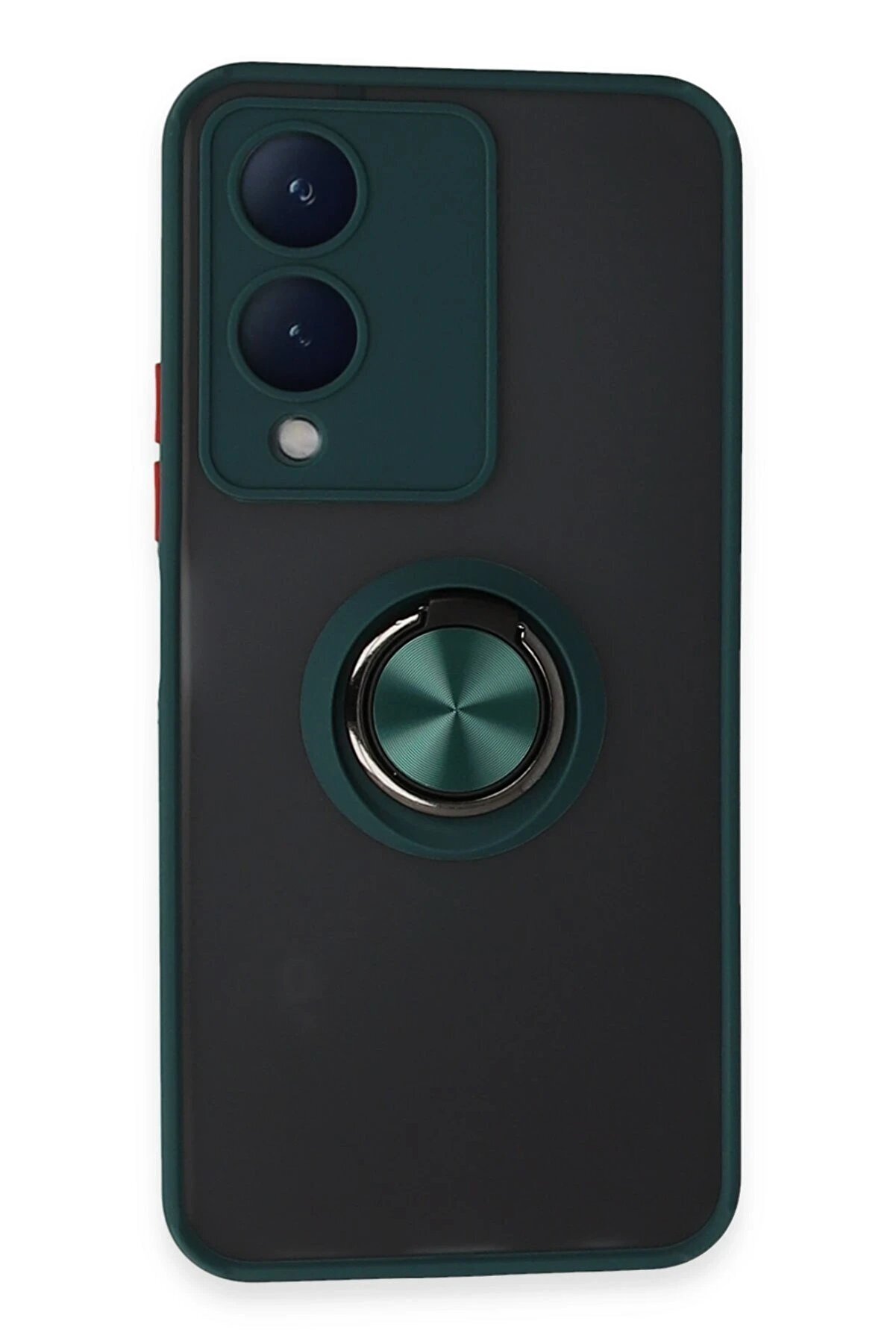 CepteToptan Vivo Y17S Kılıf Montreal Yüzüklü Silikon Kapak - Yeşil - DROPX2039-8695