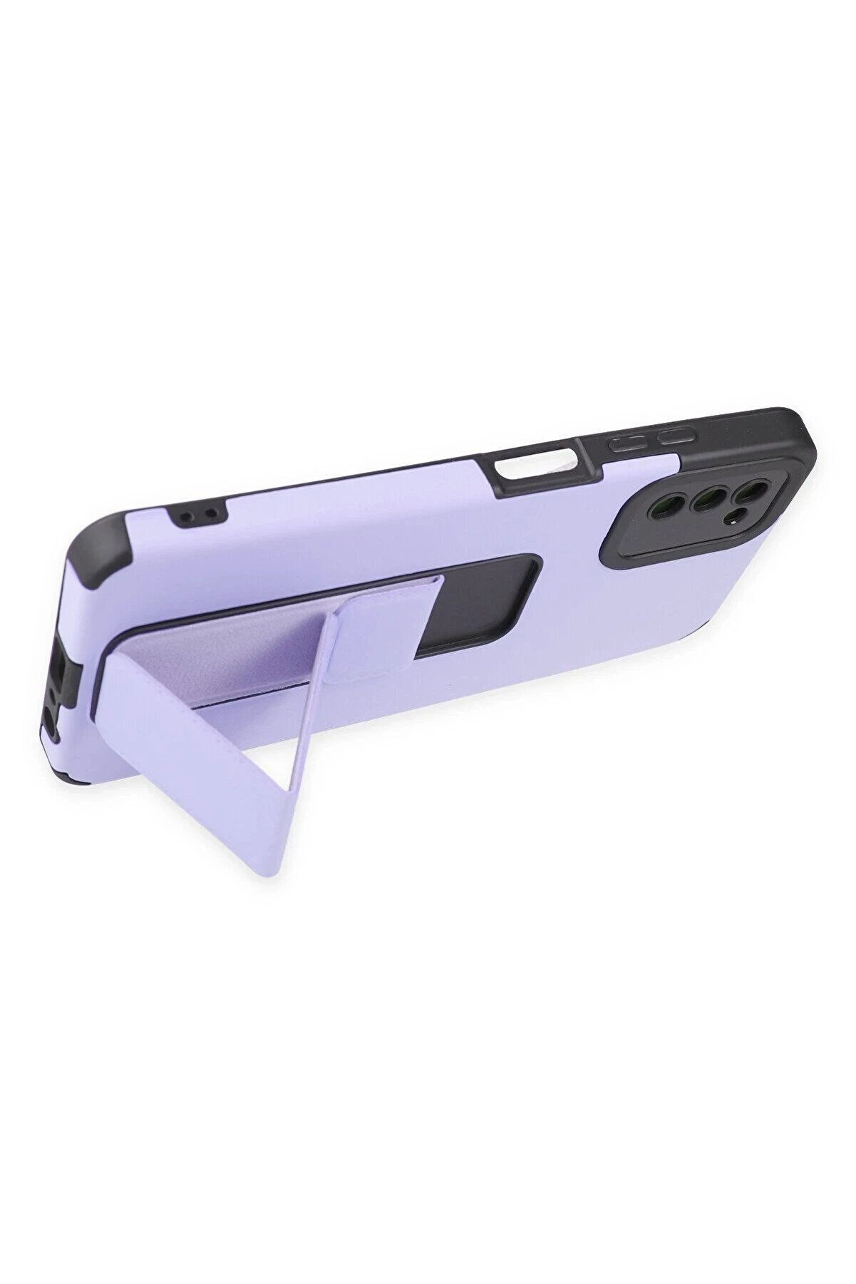 Samsung Galaxy A03S Kılıf Mega Standlı Si̇li̇kon - Li̇la - Dropx9630-1491