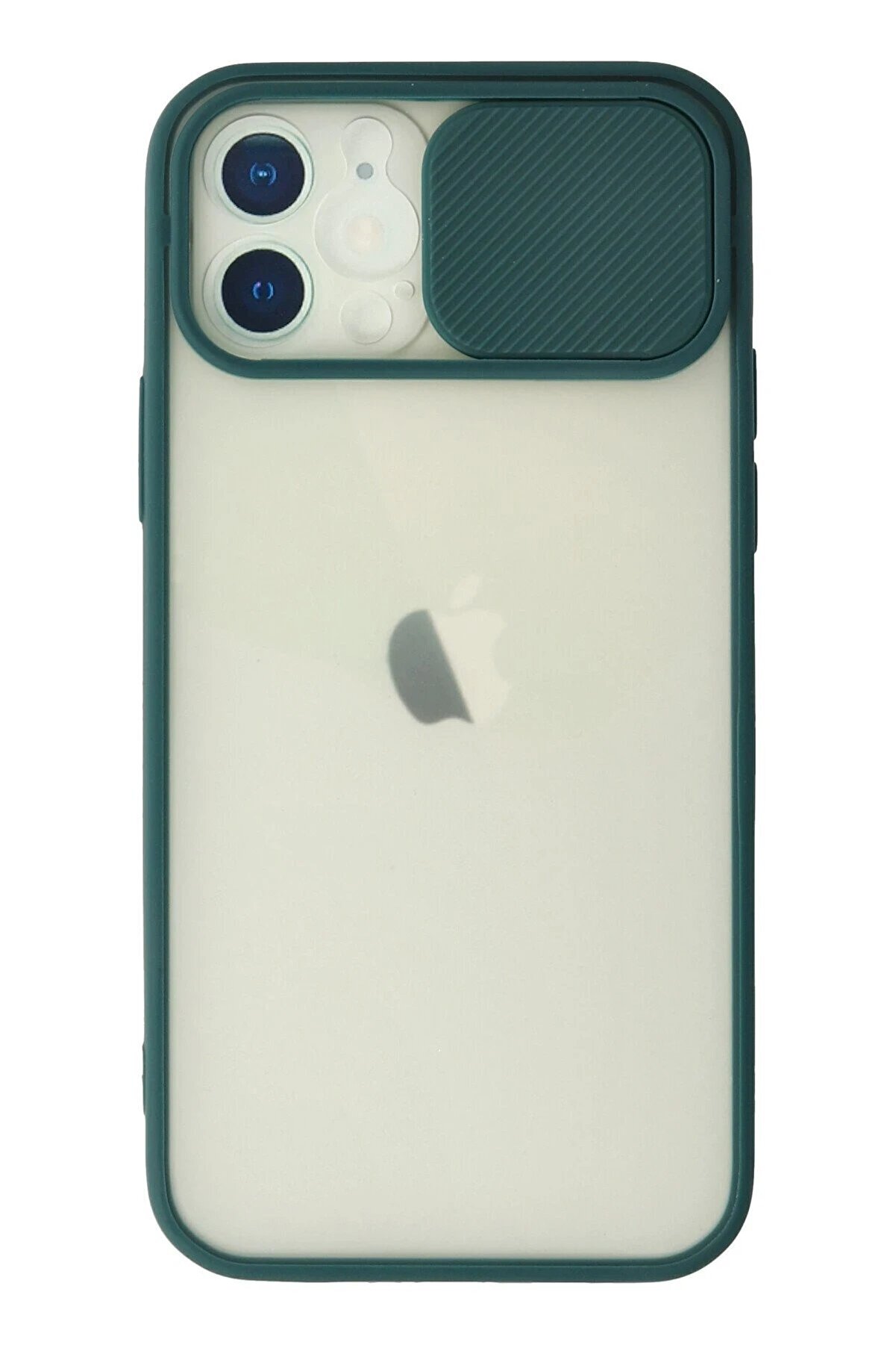 CepteToptan iPhone 12 Kılıf Palm Buzlu Kamera Sürgülü Silikon - Yeşil - DROPX8558-3480