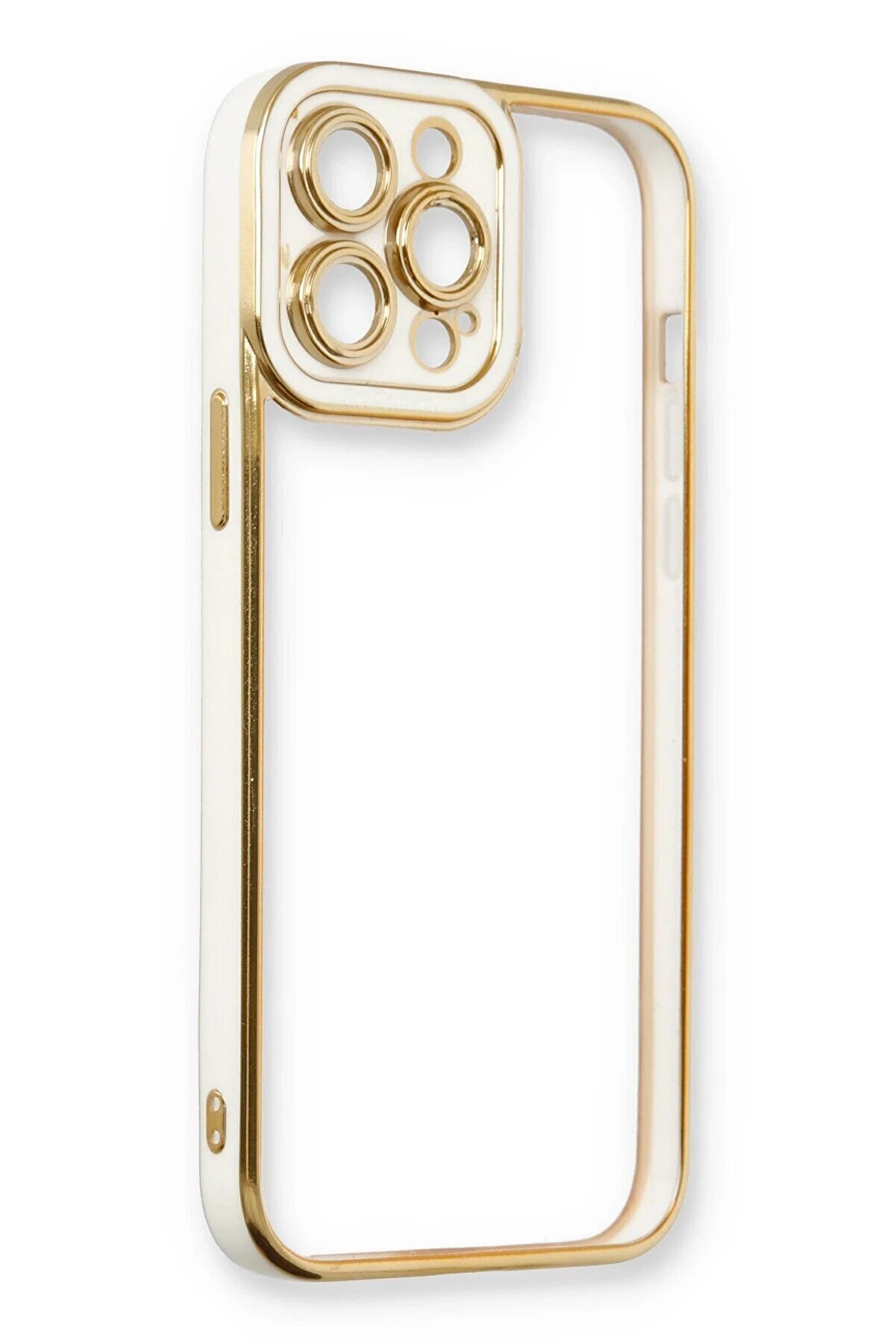 İphone 13 Pro Max Kılıf Li̇va Lens Si̇li̇kon - Beyaz - Dropx7822-8119