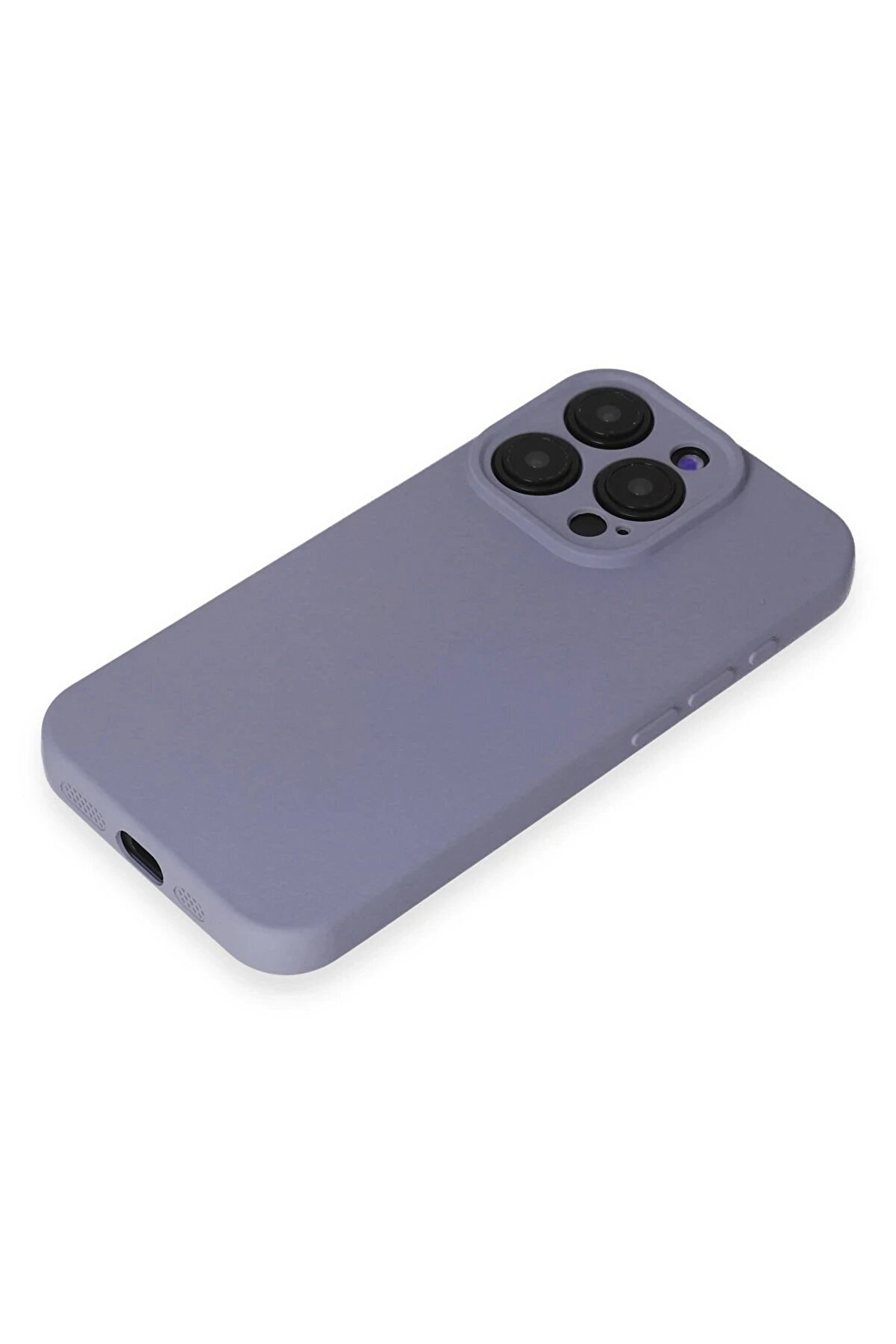 İphone 15 Pro Kılıf Nano İçi̇ Kadi̇fe Si̇li̇kon - Li̇la - Dropx1947-9354