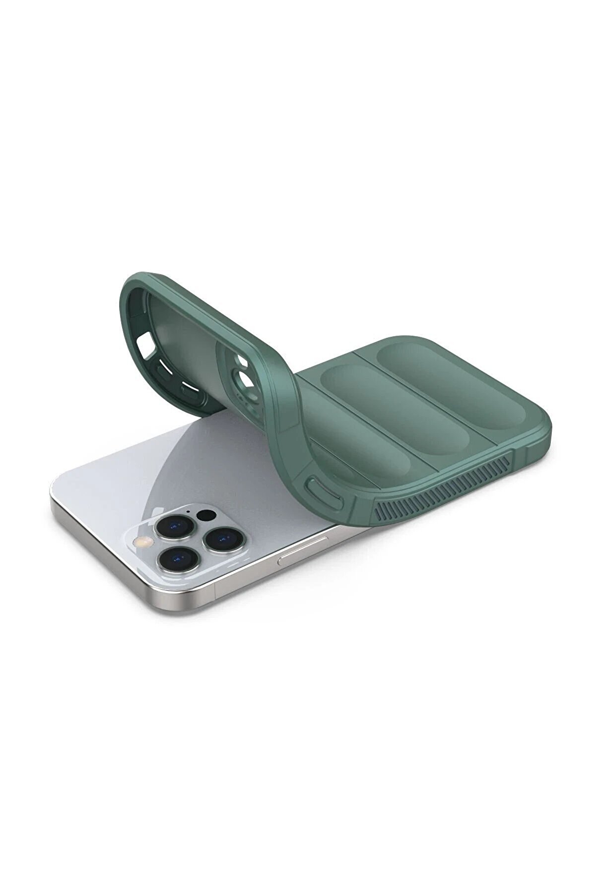 İphone 12 Pro Kılıf Opti̇mum Si̇li̇kon - Koyu Yeşi̇l - Dropx9510-3613
