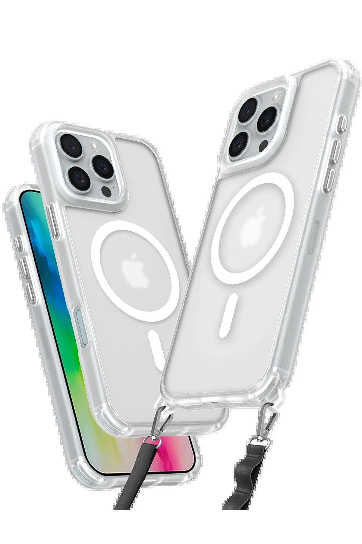 CepteToptan iPhone 16 Pro Kılıf Enka Magsafe Silikon Kılıf - Şeffaf - DROPX9092-3779