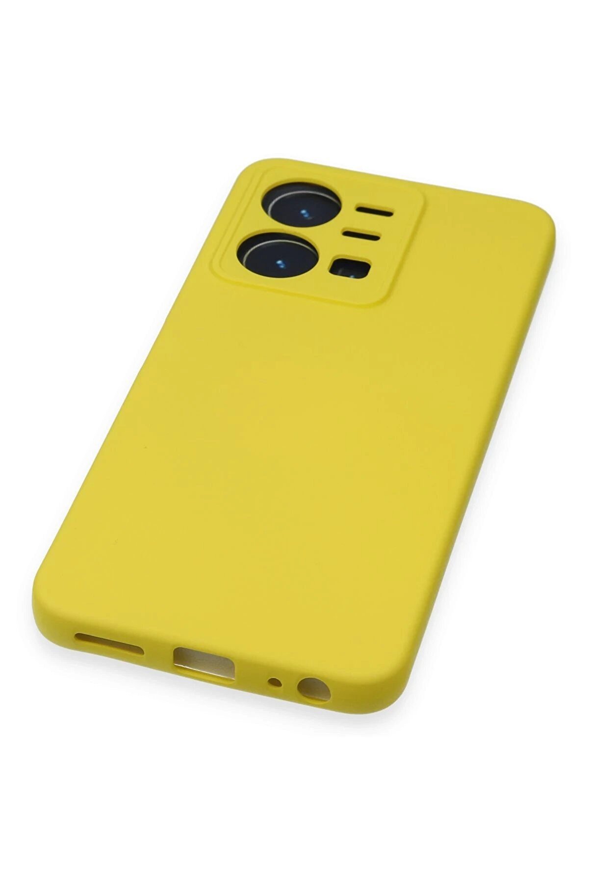 Vi̇vo Y35 Kılıf Nano İçi̇ Kadi̇fe Si̇li̇kon - Sarı - Dropx8231-2878