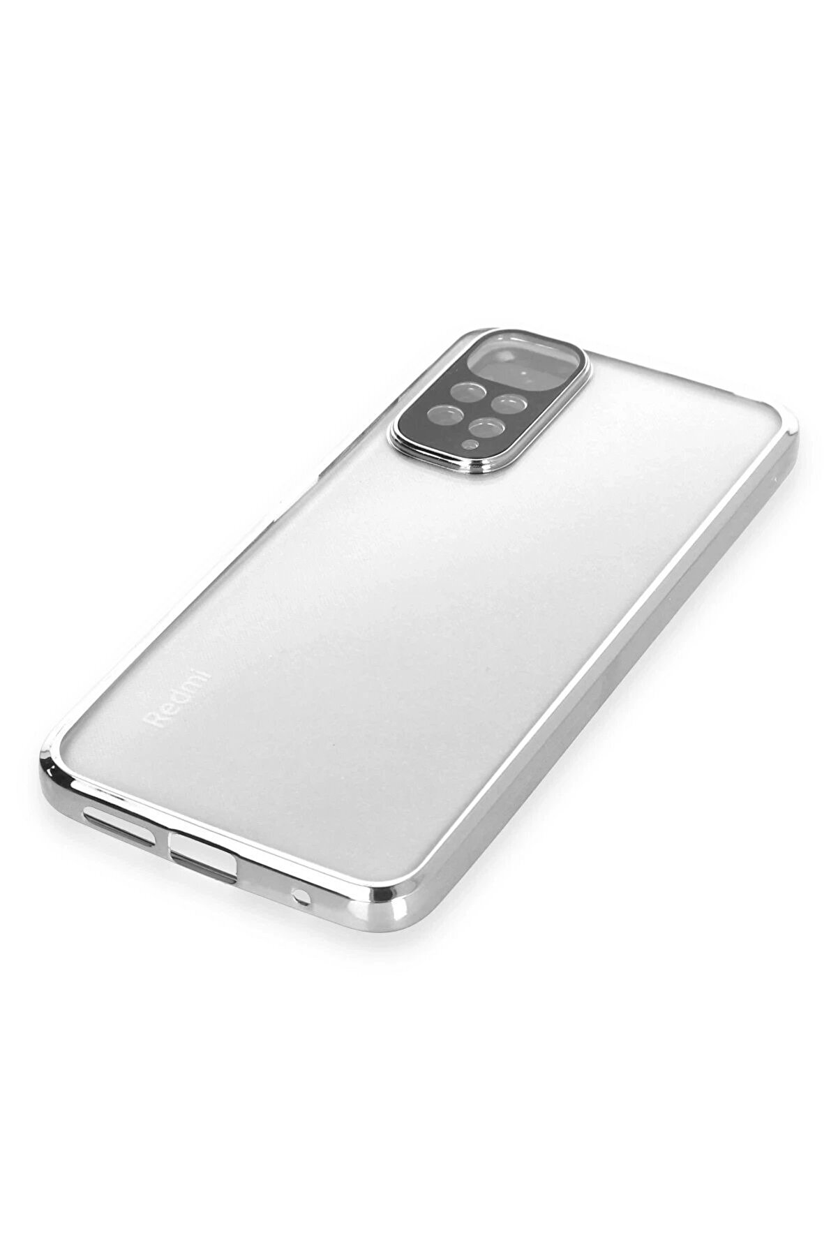 Xi̇aomi̇ Redmi̇ Note 11 Kılıf Lensli̇ Si̇li̇kon - Gümüş - Dropx7861-4751