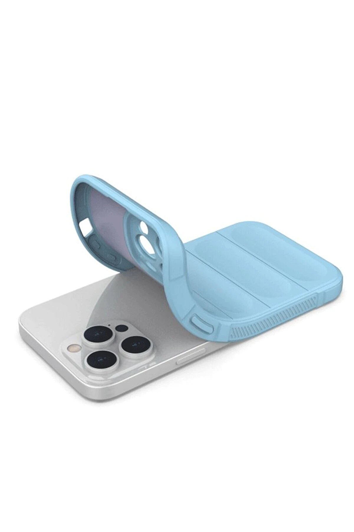 İphone 15 Pro Max Kılıf Opti̇mum Si̇li̇kon - Sky Blue - Dropx5530-2365