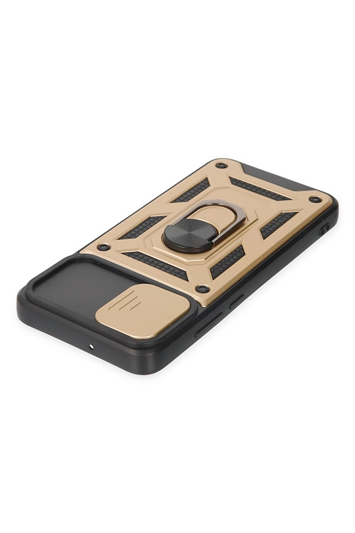 Samsung Galaxy A03 Kılıf Pars Lens Yüzüklü Si̇li̇kon - Gold - Dropx5227-4988