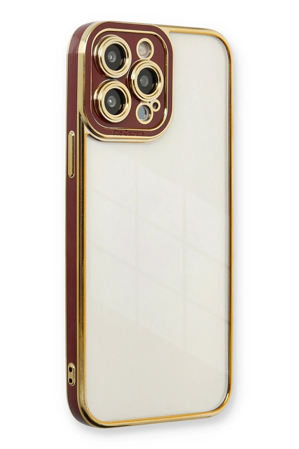 CepteToptan iPhone 13 Pro Kılıf Liva Lens Silikon - Bordo - DROPX3492-1154