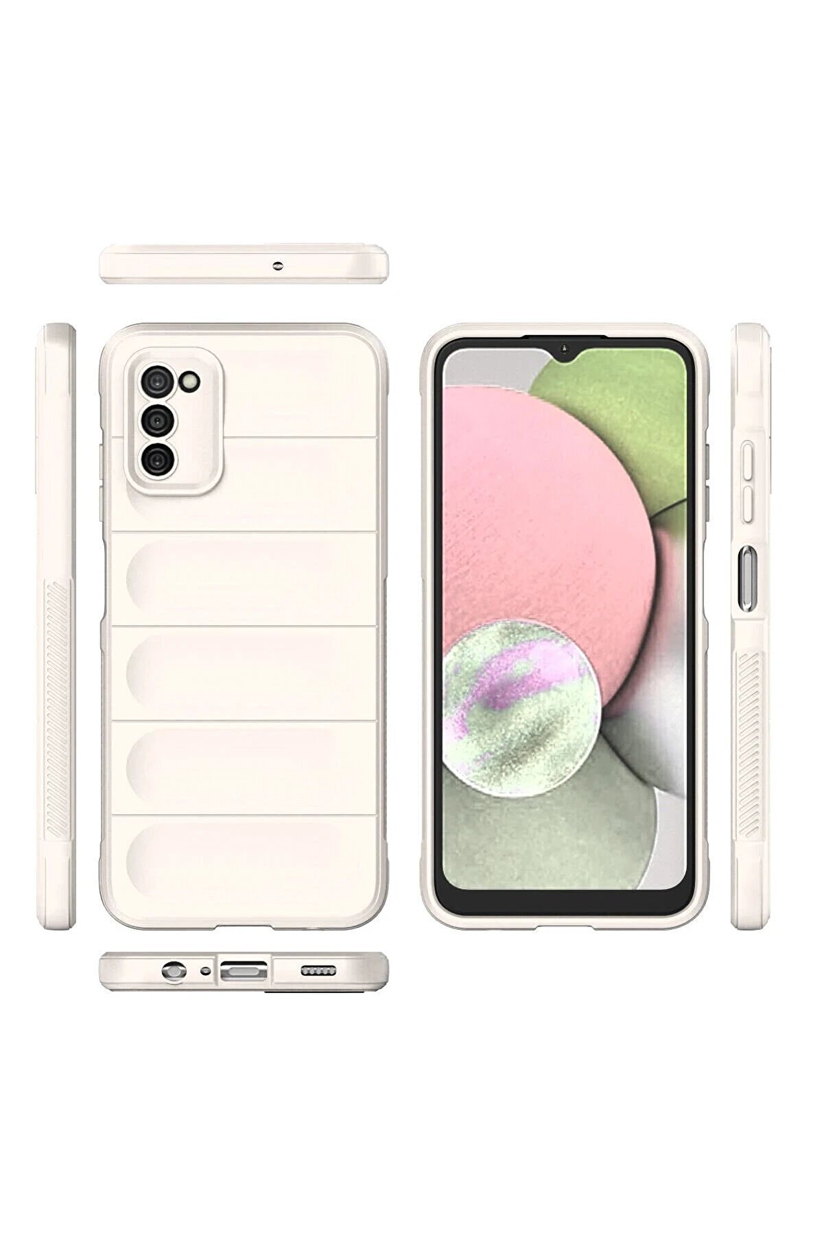 Samsung Galaxy A03S Kılıf Opti̇mum Si̇li̇kon - Krem - Dropx7626-6542