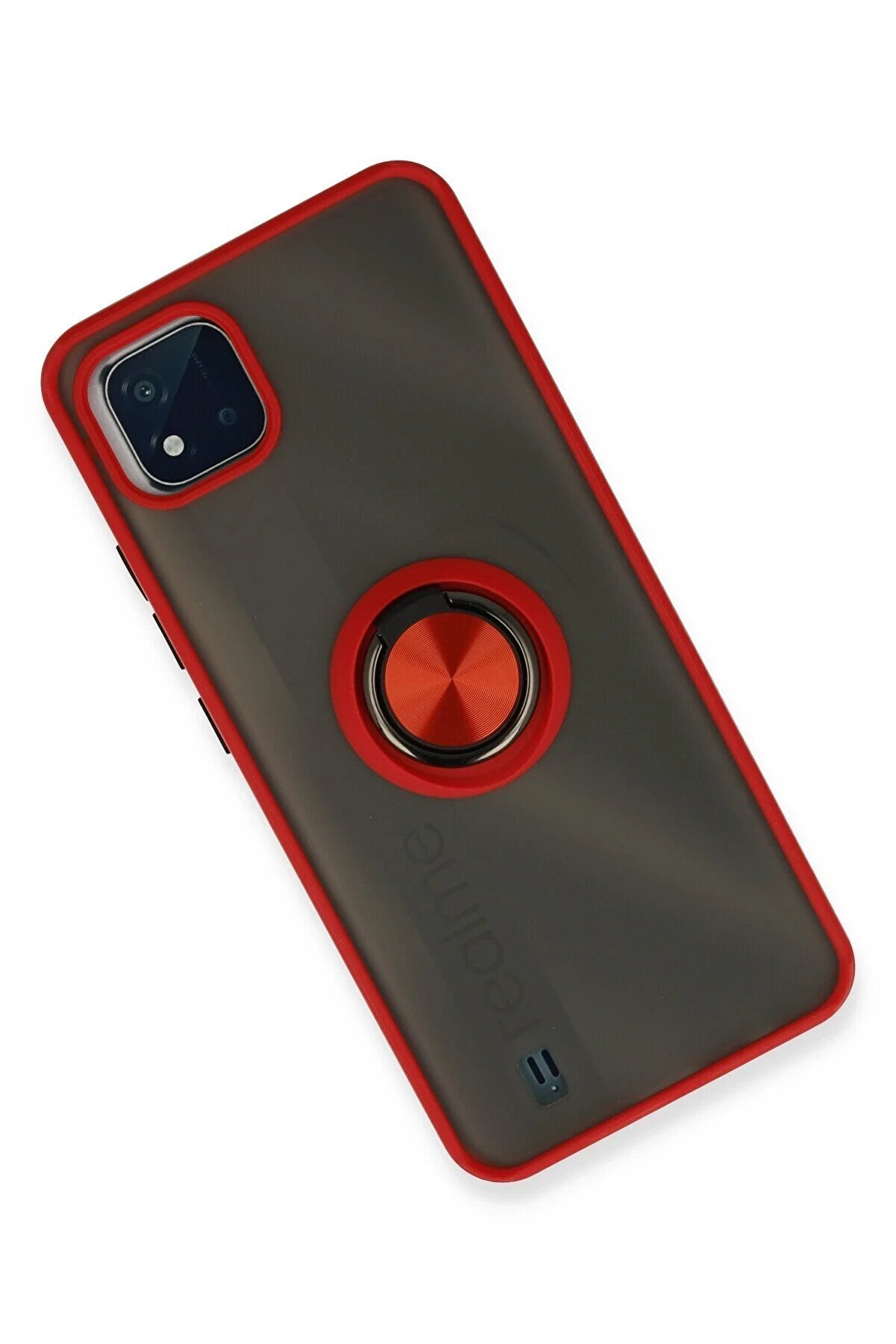 Realme C11 2021 Kılıf Montreal Y&uuml;z&uuml;kl&uuml; Si̇li̇kon Kapak - Kırmızı - Dropx7621-6215