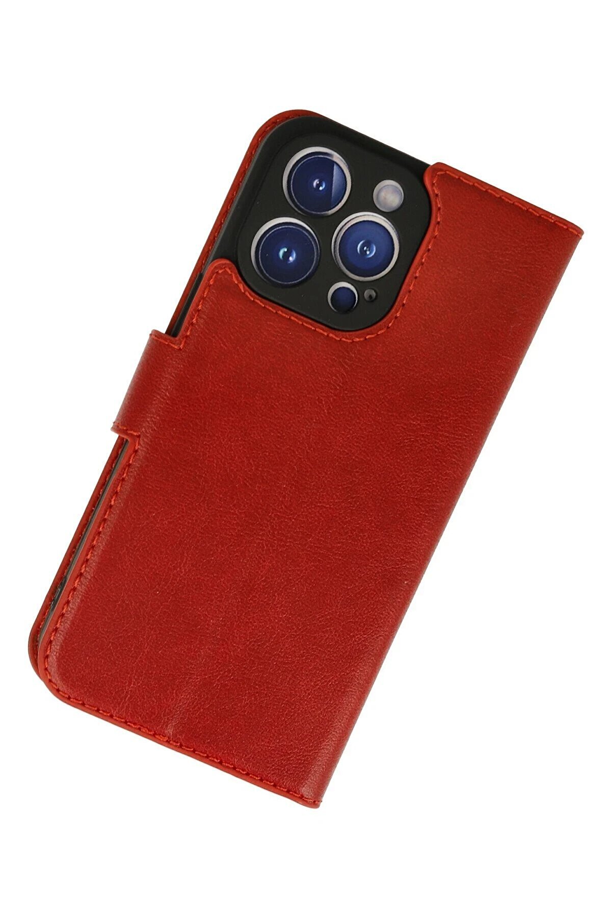 İphone 13 Pro Max Kılıf Trend S Plus Kapaklı Kılıf - Kırmızı - Dropx5505-1227