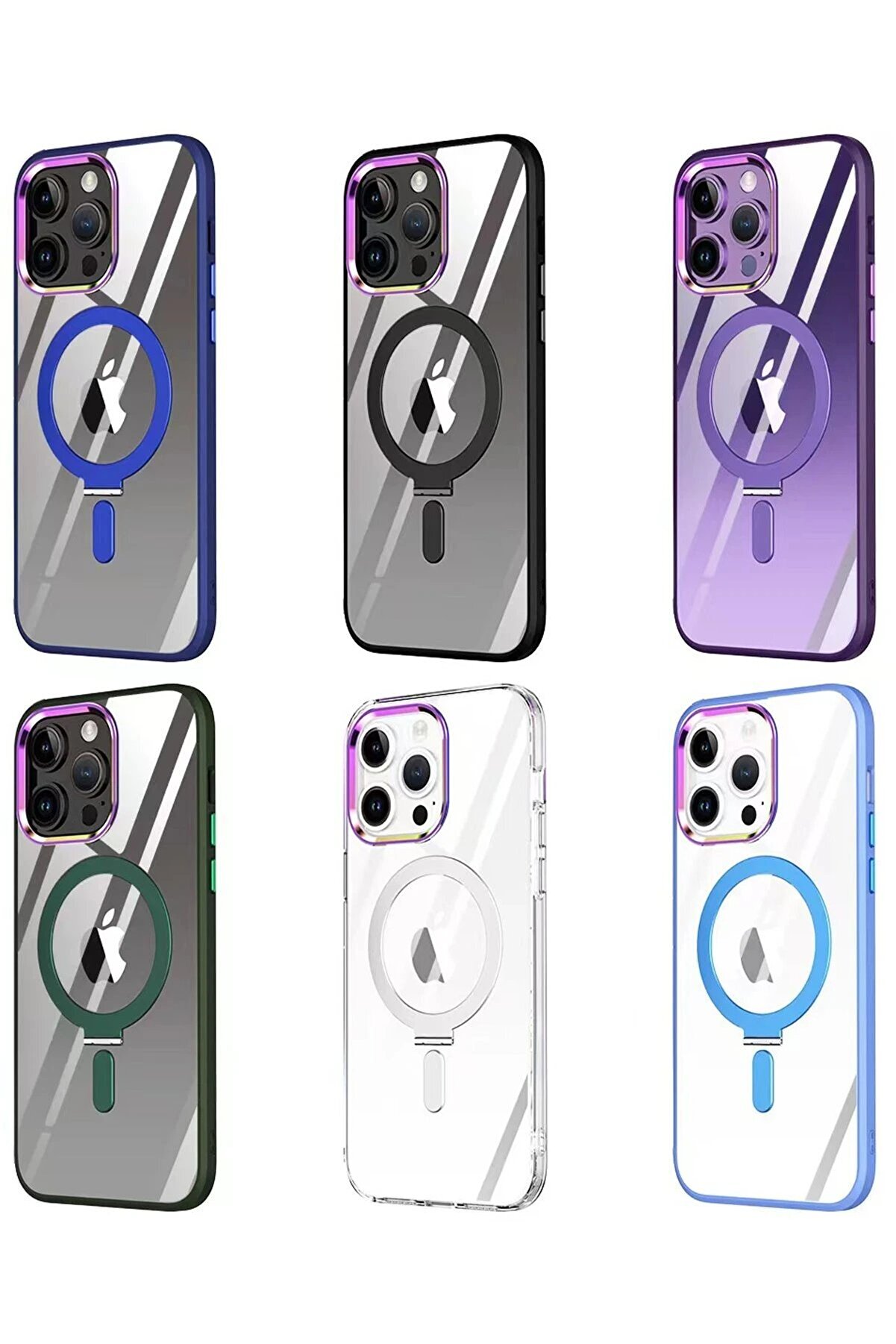 İphone 15 Pro Kılıf Magneti̇csafe Standlı Kapak - Şeffaf - Dropx1098-8755