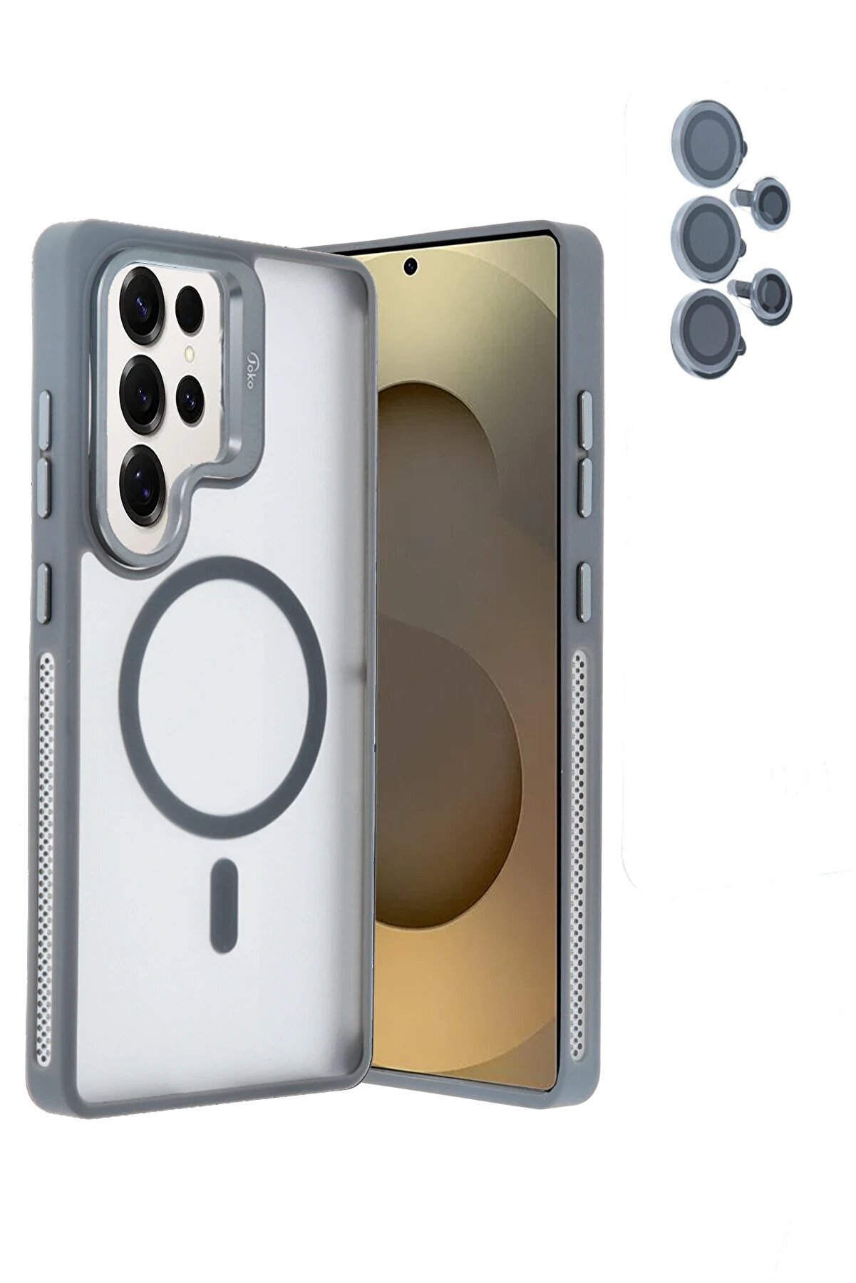 Samsung Galaxy S25 Ultra Flet Lens Magsafe Kapak - Gri̇ - Dropx8285-8575