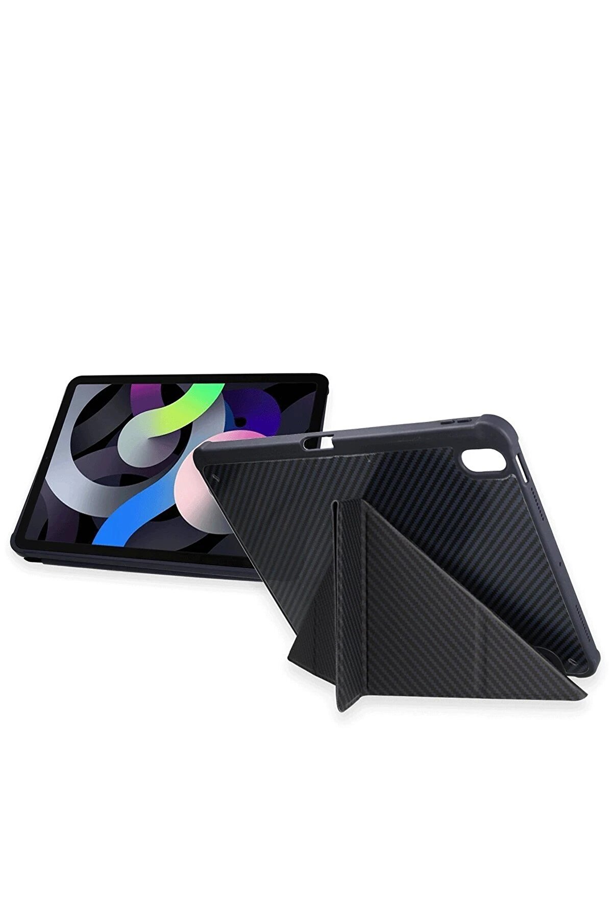 İpad Pro 11 (2024) Kılıf Color Karbon Tablet Kılıfı - Koyu Gri̇ - Dropx8128-5252