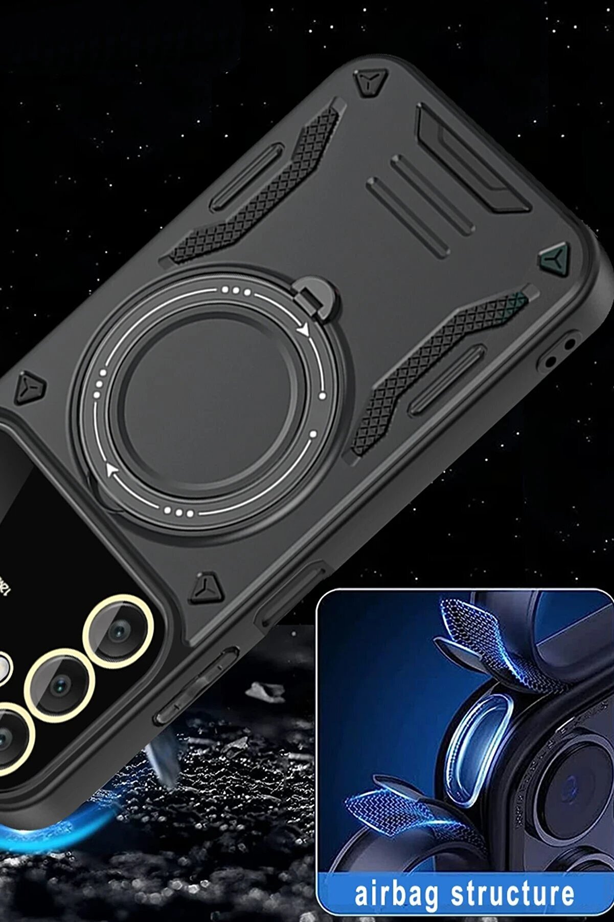 Samsung Galaxy A54 5G Kılıf Joy Lens Standlı Kapak - Koyu Yeşi̇l - Dropx4654-3814