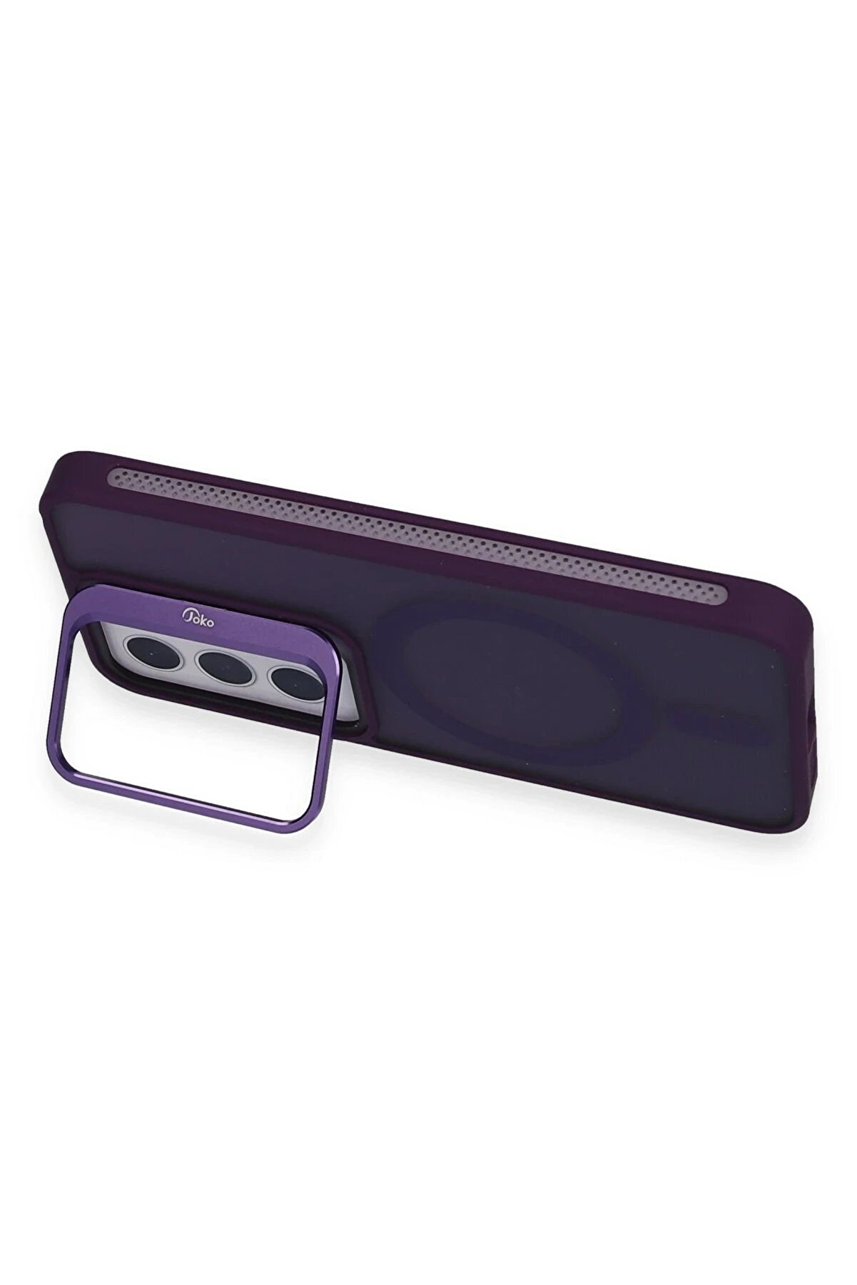 Samsung Galaxy S24 Flet Lens Magsafe Kapak - Deri̇n Mor - Dropx6570-5278