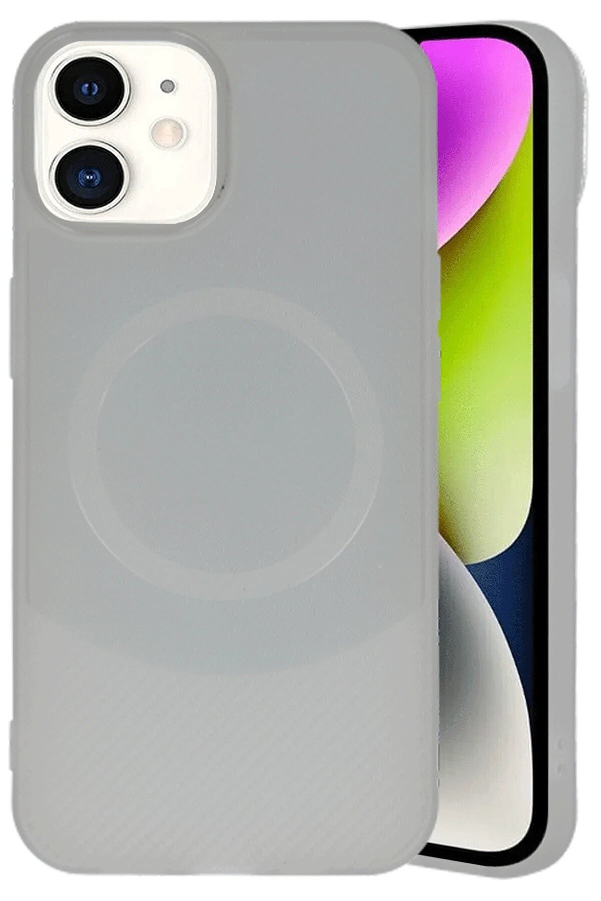 İphone 11 Kılıf Maya Karbon Kapak - Gri̇ - Dropx2449-8459