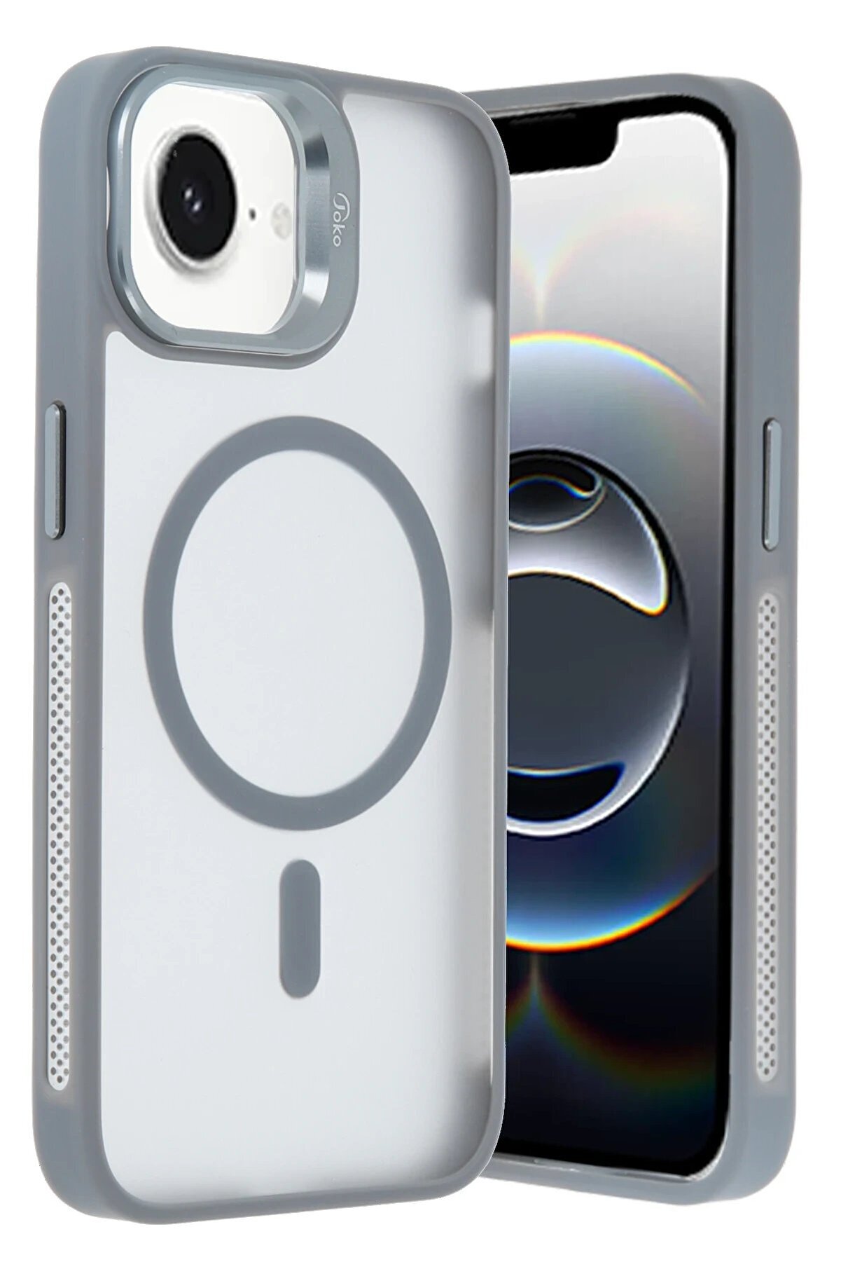 İphone 16E Flet Lens Magsafe Kapak - Gri̇ - Dropx2444-8620