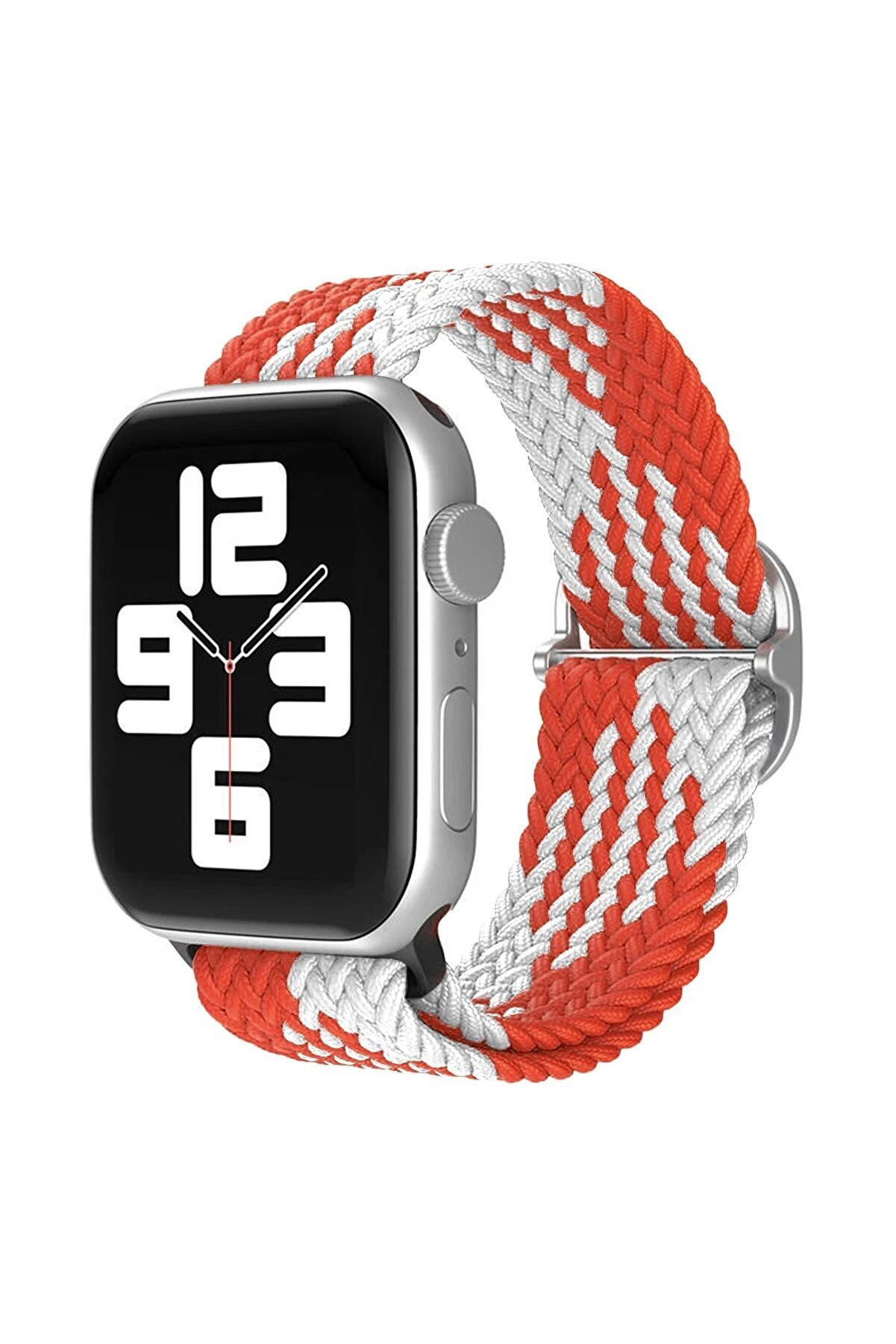 CepteToptan Apple Watch 42mm Star Kordon - Beyaz-Kırmızı - DROPX5364-5146