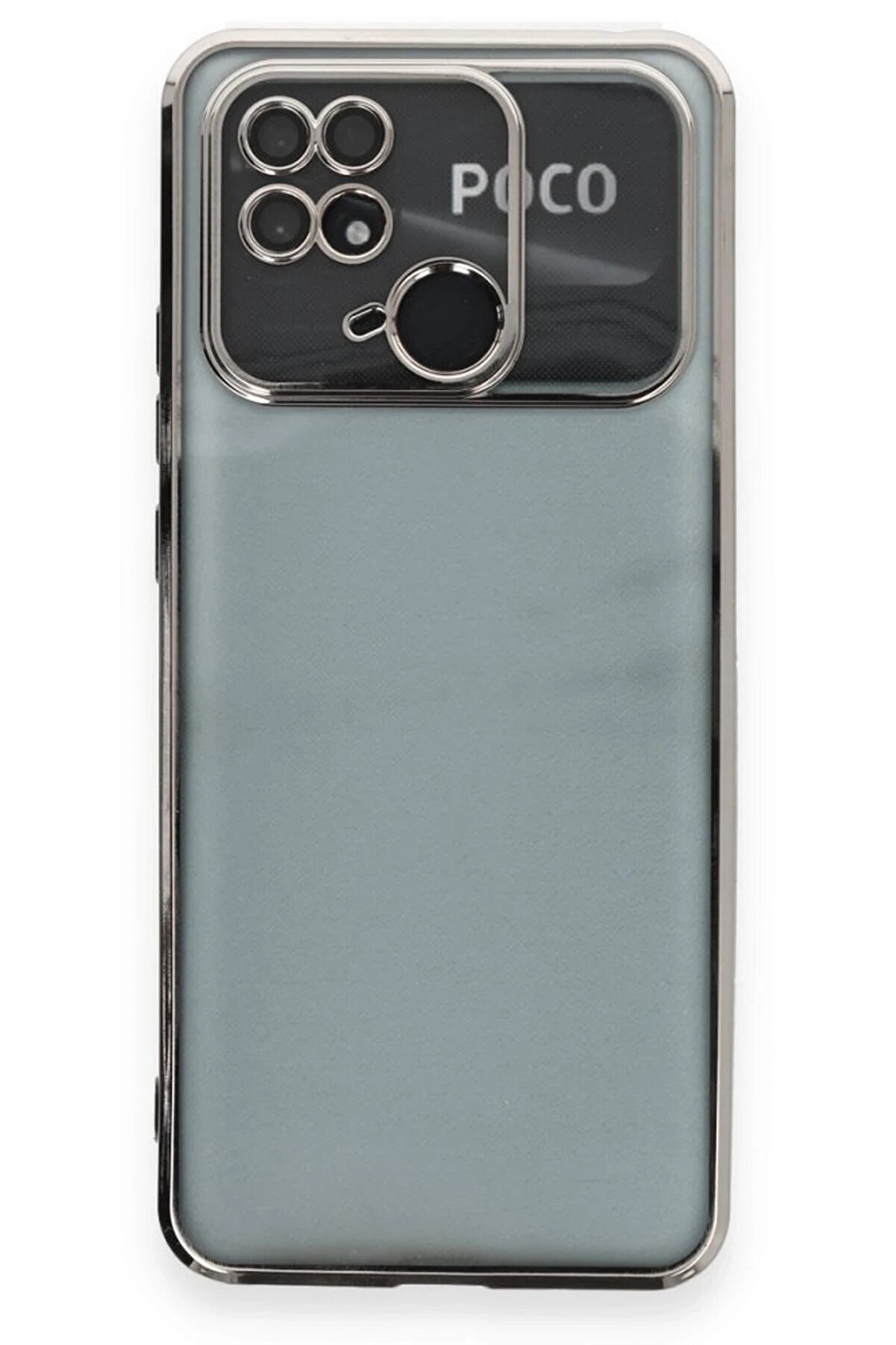 Xi̇aomi̇ Redmi̇ 10C Kılıf Lensli̇ Si̇li̇kon - G&uuml;m&uuml;ş - Dropx9664-8145