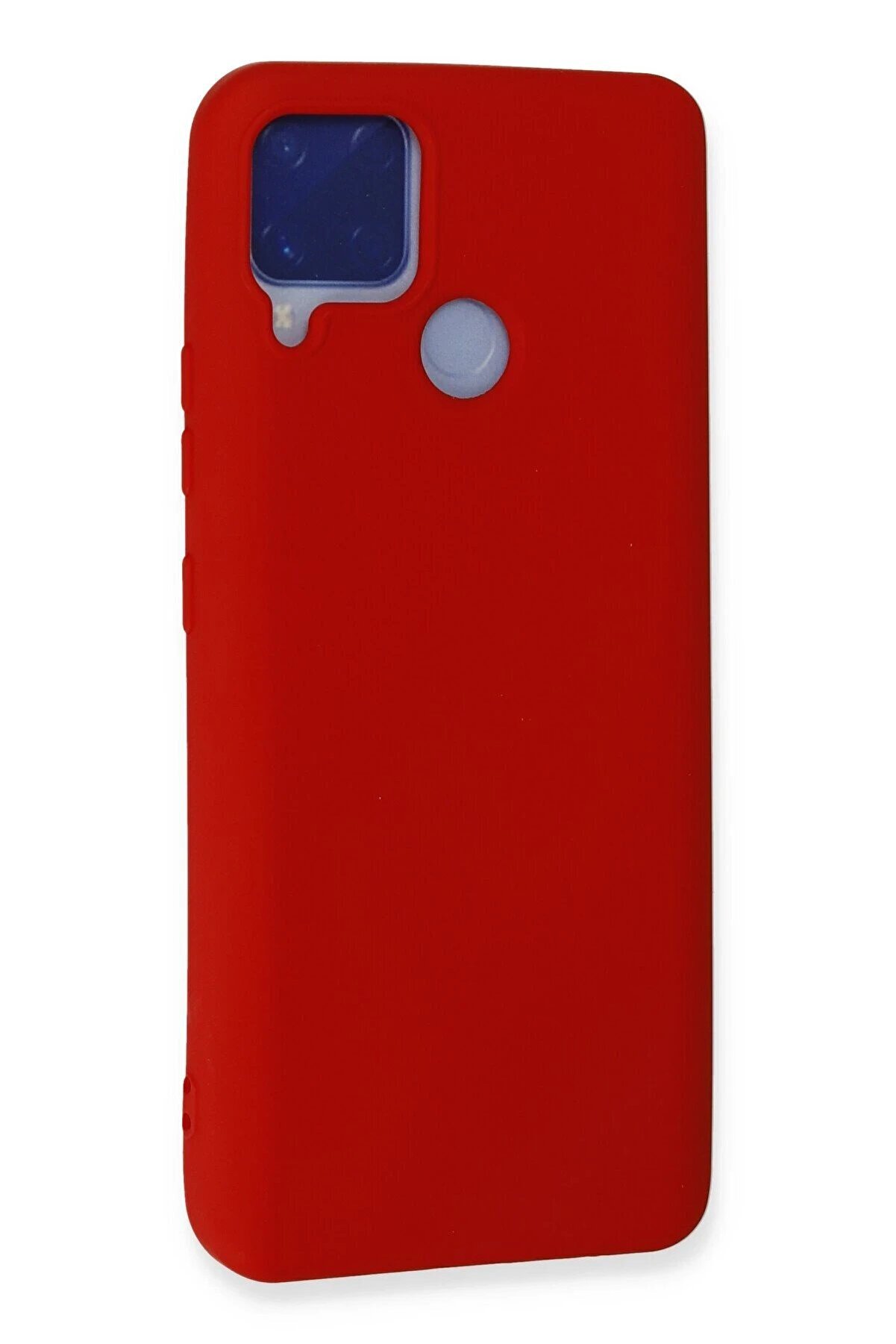 Realme C15 Kılıf Nano İ&ccedil;i̇ Kadi̇fe Si̇li̇kon - Kırmızı - Dropx1749-5861