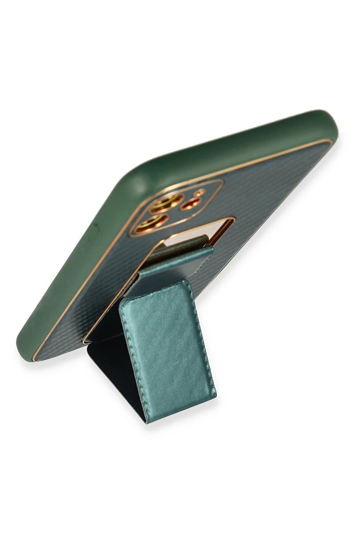 İphone 12 Kılıf Coco Karbon Standlı Kapak - Yeşi̇l - Dropx2631-7893