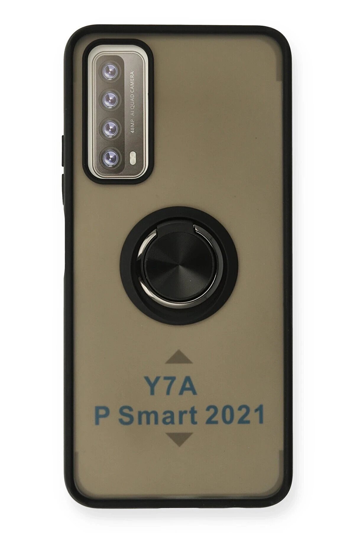 CepteToptan Newface Huawei P Smart 2021 Kılıf Montreal Y&uuml;z&uuml;kl&uuml; Silikon Kapak - Siyah