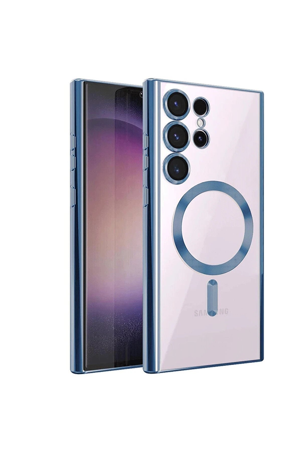 CepteToptan Newface Samsung Galaxy S24 Ultra Kılıf Kross Magneticsafe Kapak - Sierra Blue